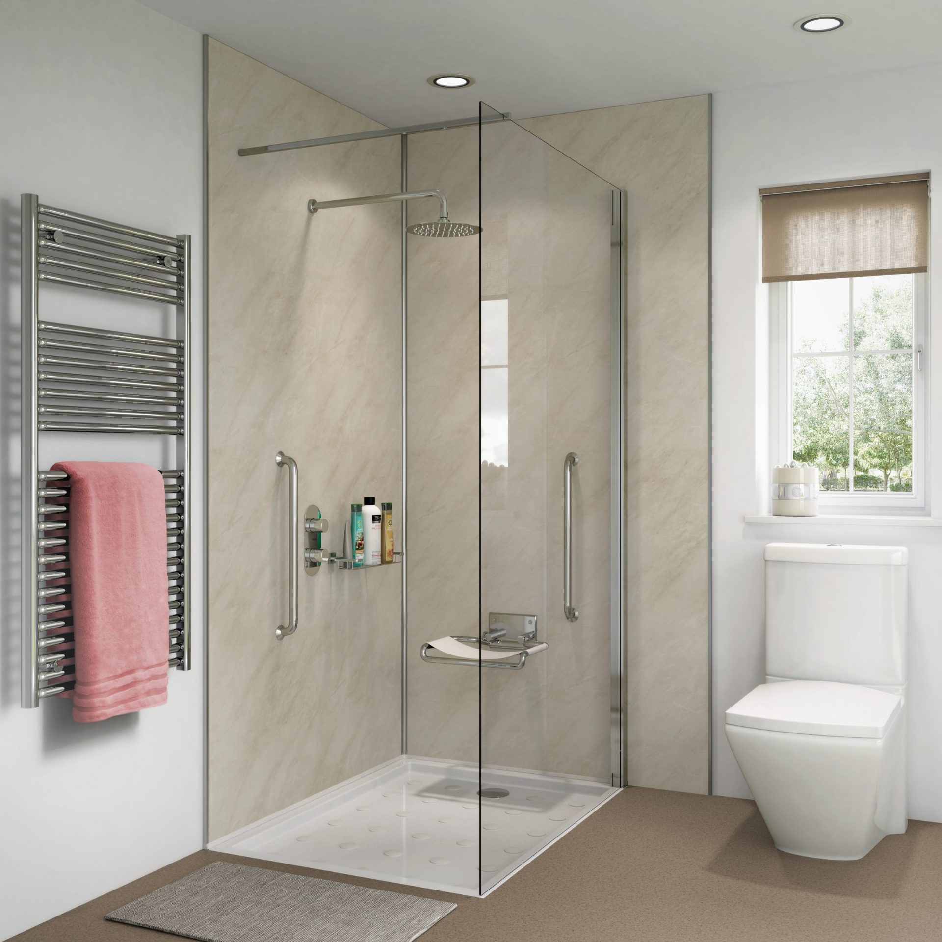 Showerwall Original Collection Wall Panel – Ivory Marble