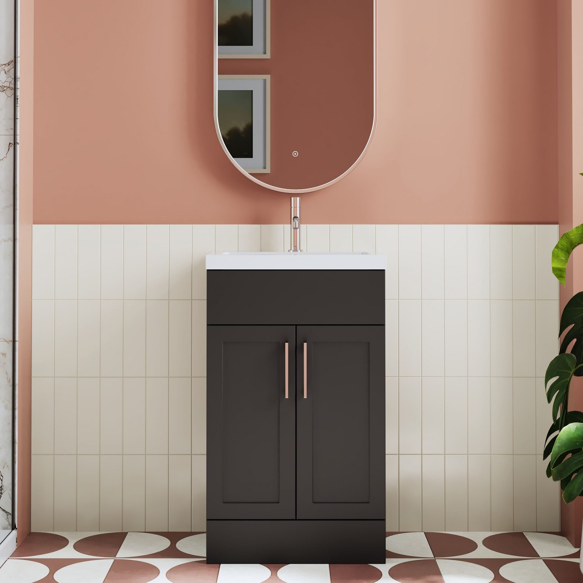 Nuie Lux Fable 500mm 2 Door Standard Floorstanding Unit – Soft Black