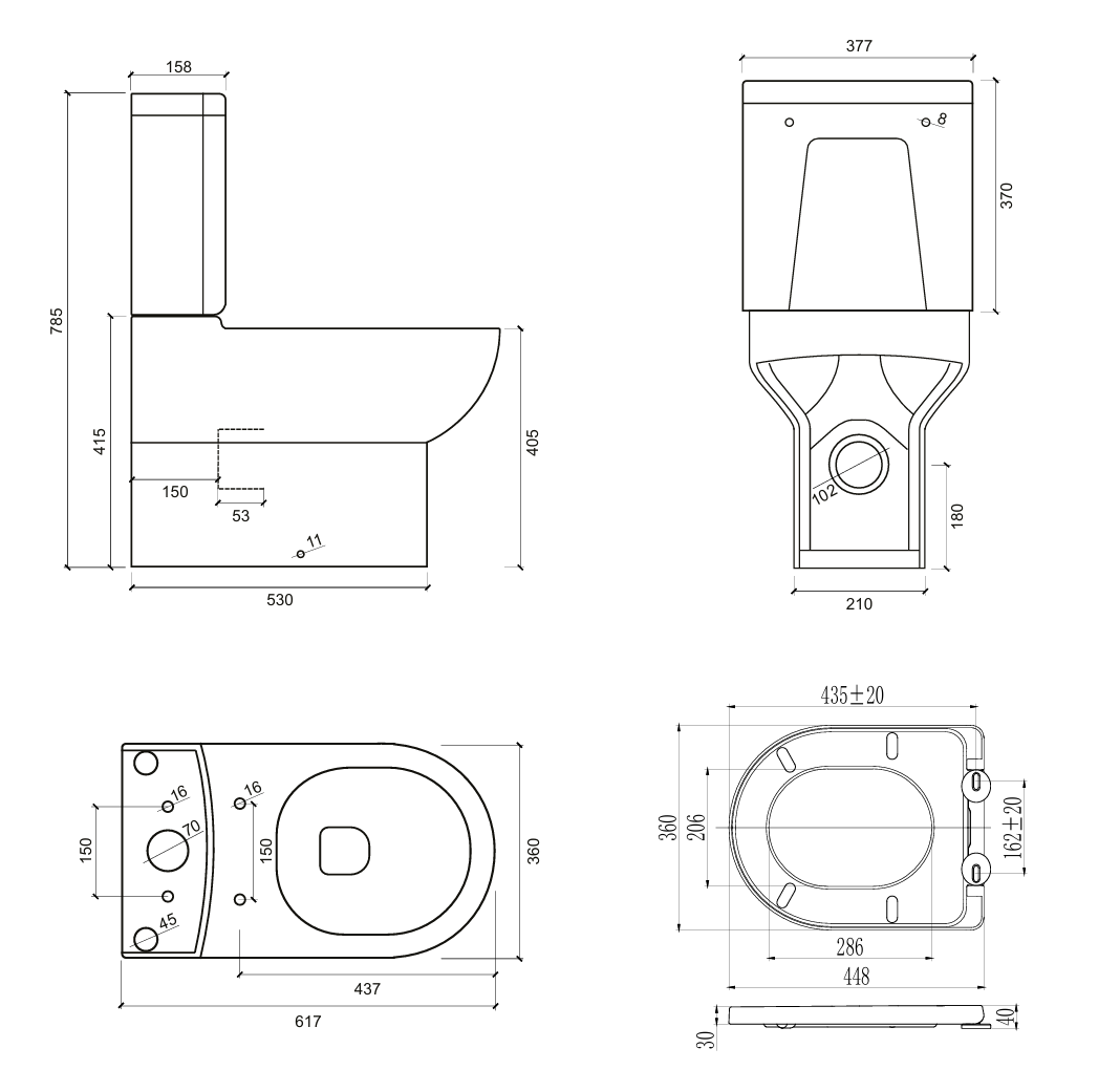 MyStyle Rene Close Coupled Fully Enclosed Rimless WC & Soft Close Seat