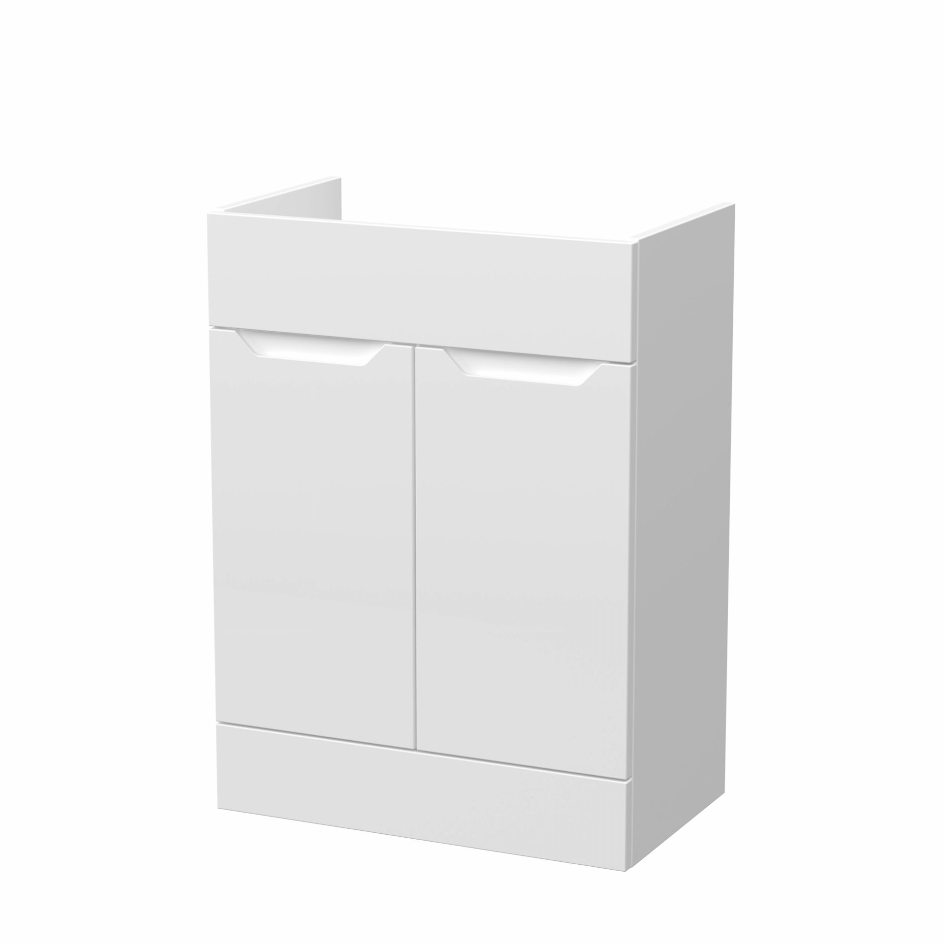 Nuie Lux Loave 600mm 2 Door Standard Floorstanding Unit – Matt White