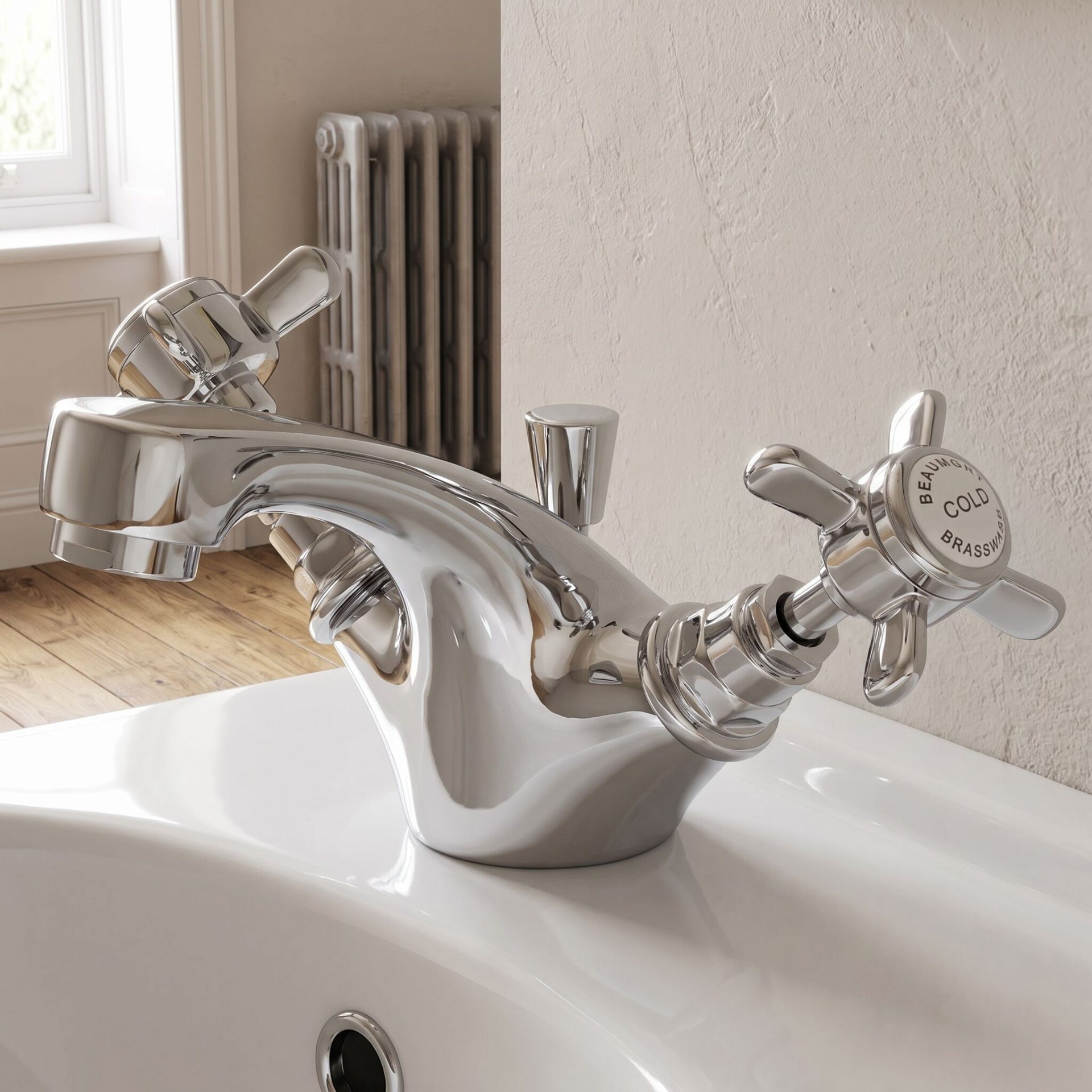 Nuie Beaumont Traditional Mono Basin Mixer with Pop-Up Waste – Chrome