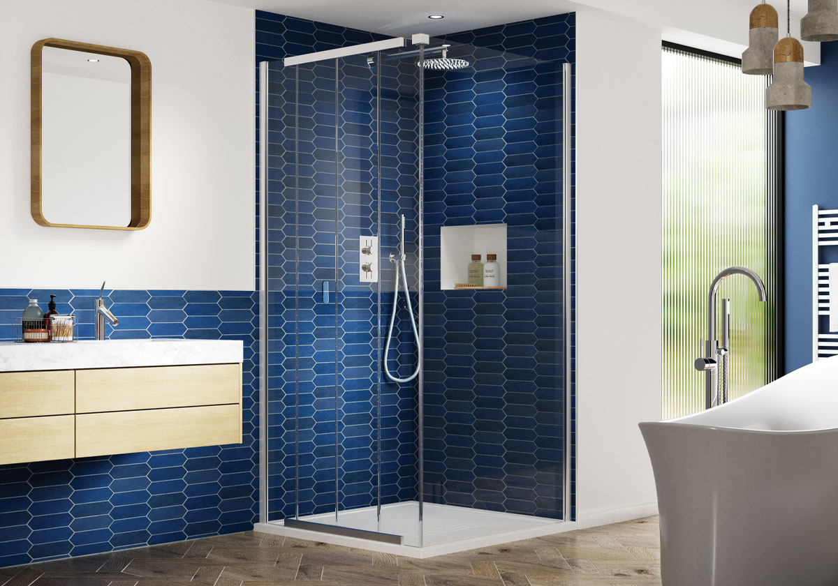 Kudos Pinnacle8 Centre Folding Doors Shower Enclosure – Chrome