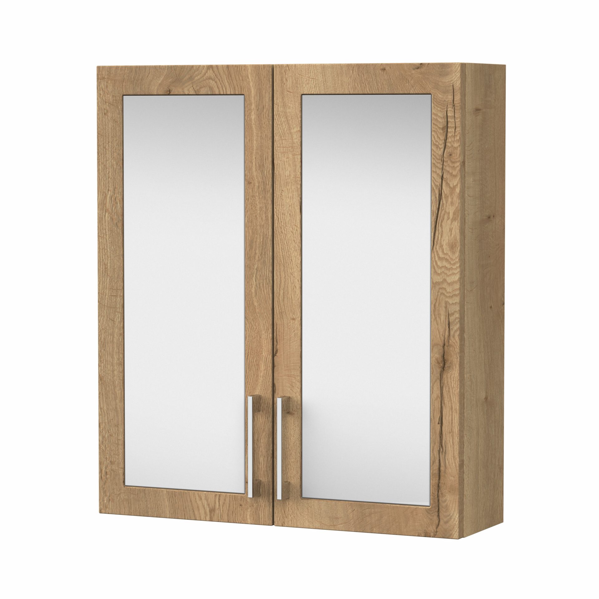 Nuie Lux Fable 600mm 2 Door Wall Mirror Cabinet – Autumn Oak