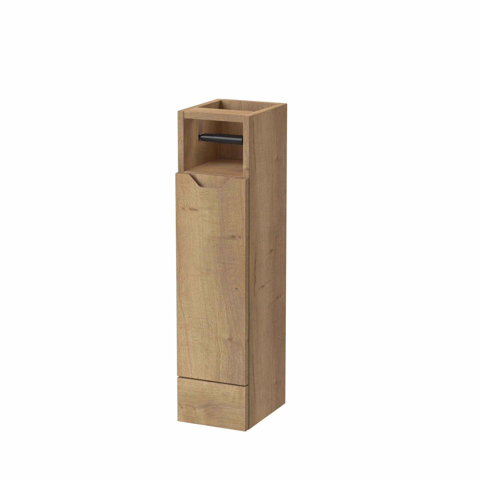 Nuie Lux Loave 200mm Slim Floorstanding Toilet Roll Unit – Autumn Oak