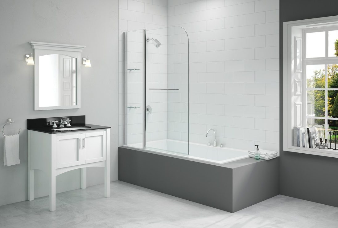 Merlyn 1150x1500mm 2-Panel Curved Bath Screen 6mm – Chrome
