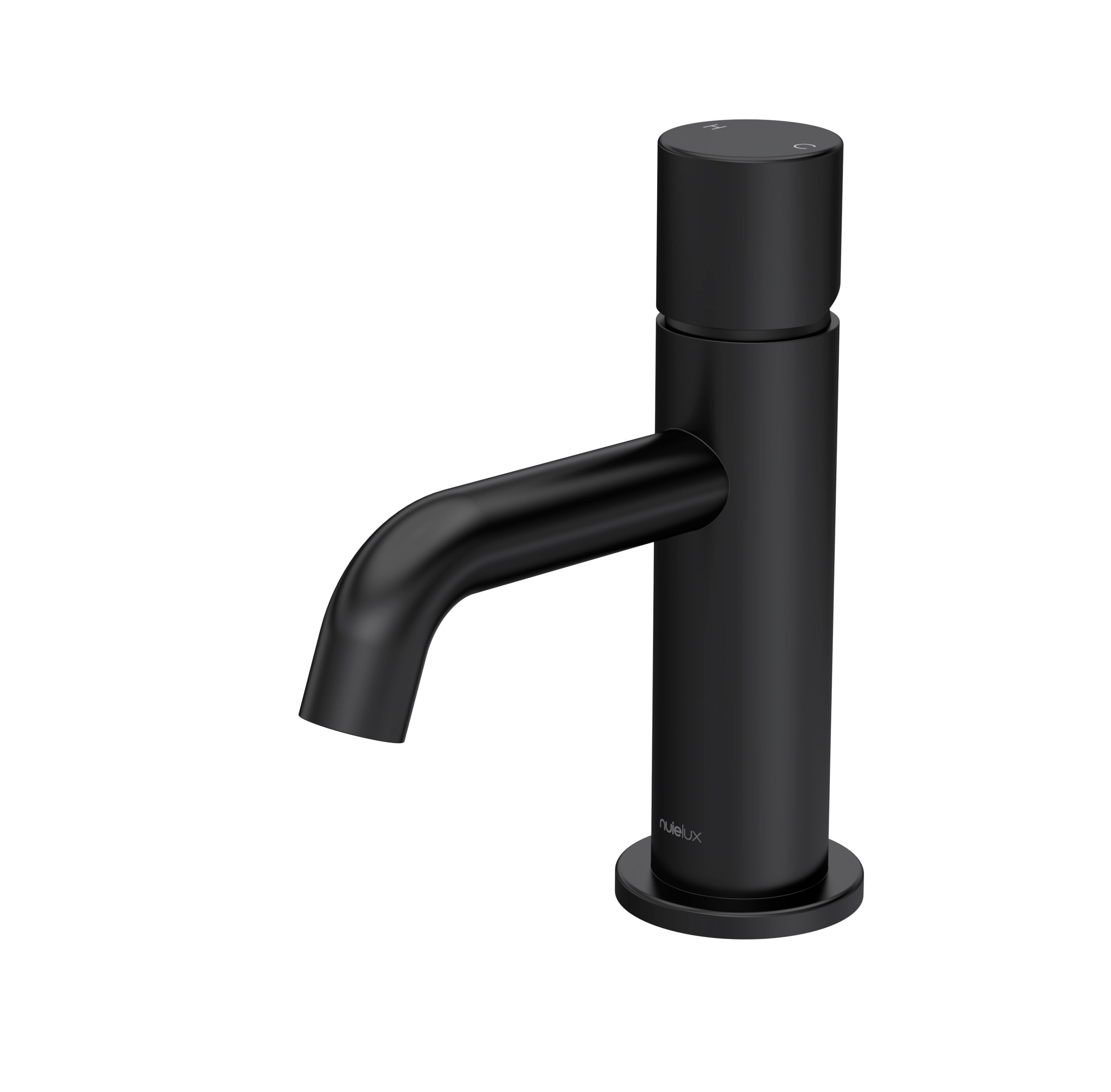 Nuie Lux Steeple Mini Mono Basin Mixer with Waste – Matt Black