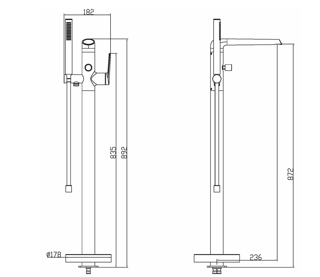 Aqualla Edge Freestanding Bath Shower Mixer – Chrome