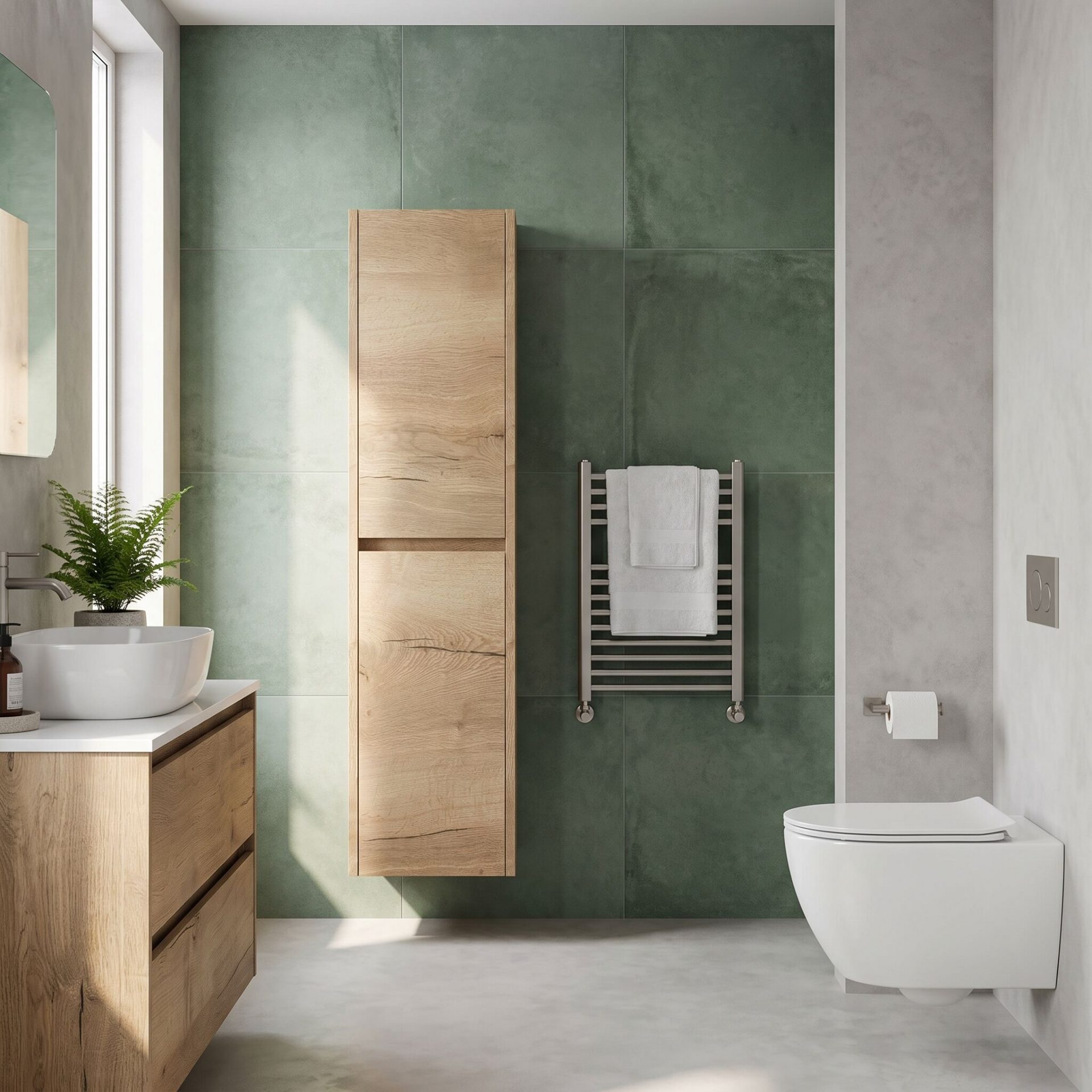 Nuie Havana 350mm Wall Hung Tall Cabinet – Autumn Oak