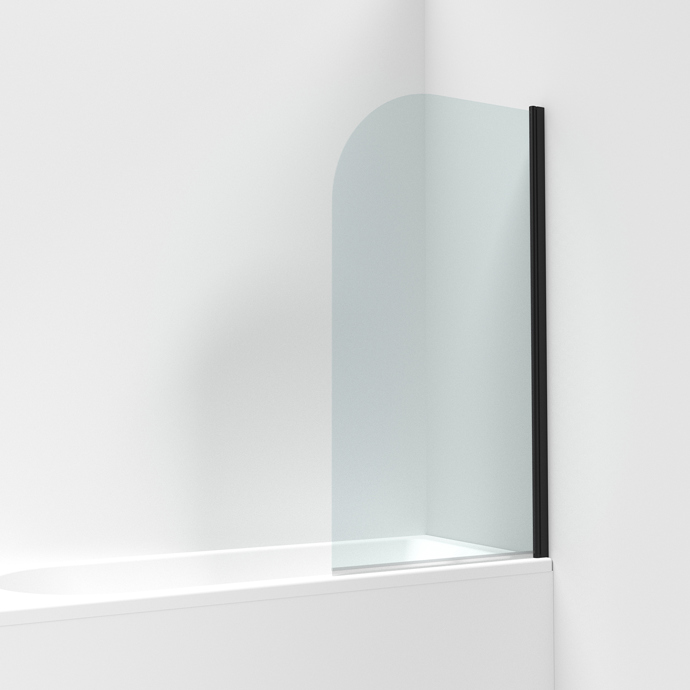 Nuie Pacific 6mm Round Bath Screen – Matt Black