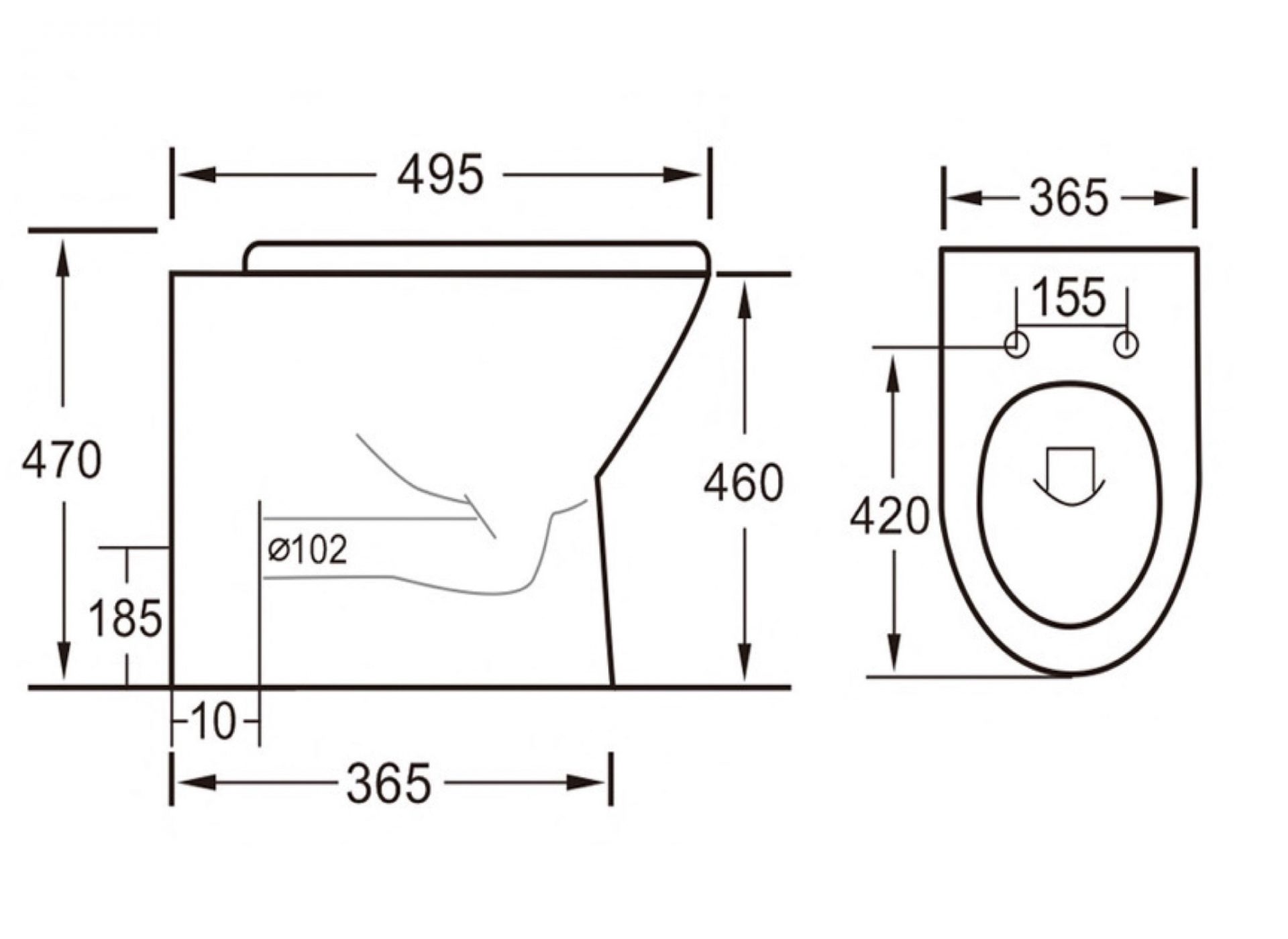 Eastbrook Croxley Eco Vortex Comfort Height Back To Wall Pan & Soft Close Seat