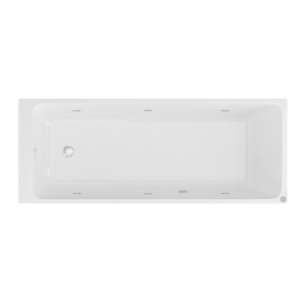 Eastbrook Beaufort Malin Single Ended 6 Jet Whirlpool Bath 1700x700x440mm – Chrome