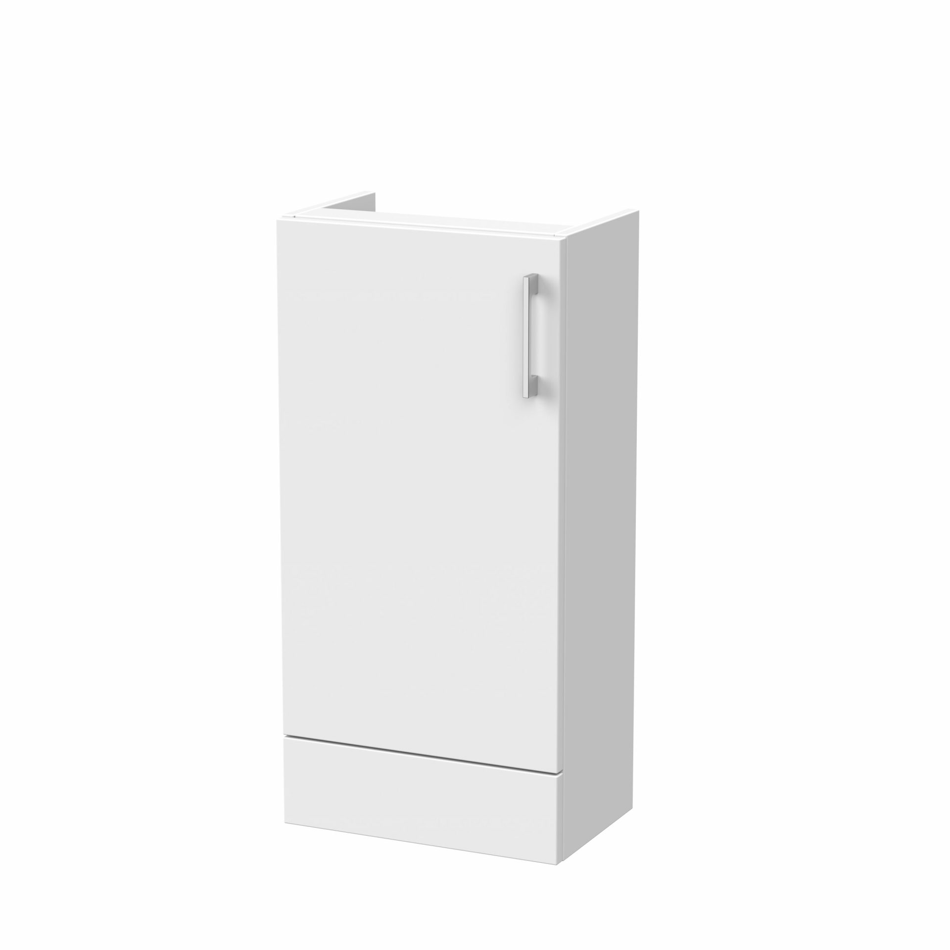 Nuie Lux Krest 400mm 1 Door Slim Floorstanding Base Unit – Matt White