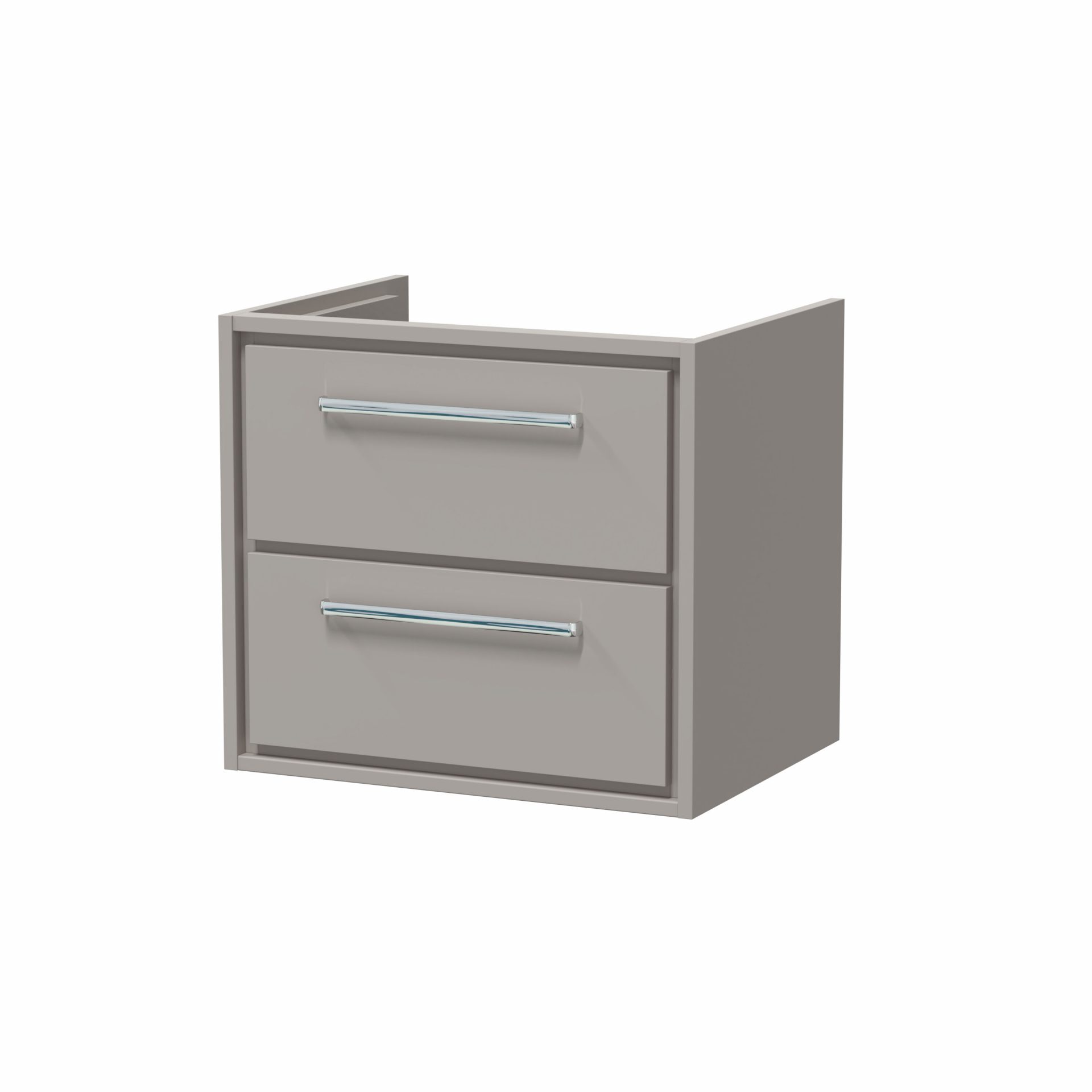 Hudson Reed Lille 600mm 2 Drawer Wall Hung Vanity Unit & Optional Basin – Pebble Grey