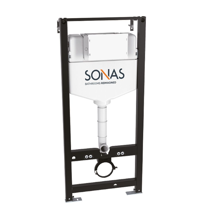 Sonas Reflections Wall Hung Frame Pack with Brushed Gold Flush Plate