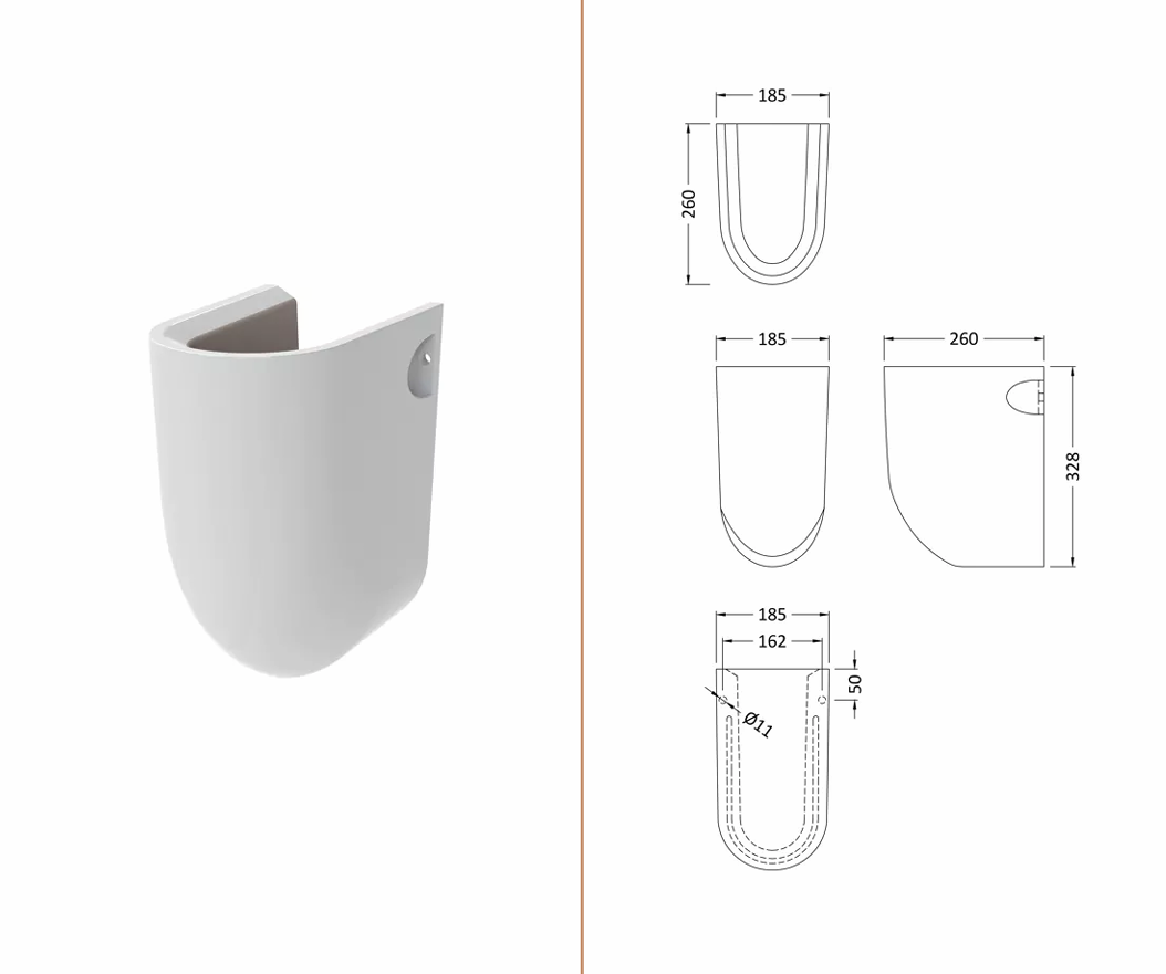 Ceramic Bathroom Suite – Toilet, Cistern, Seat, Basin and Semi Pedestal