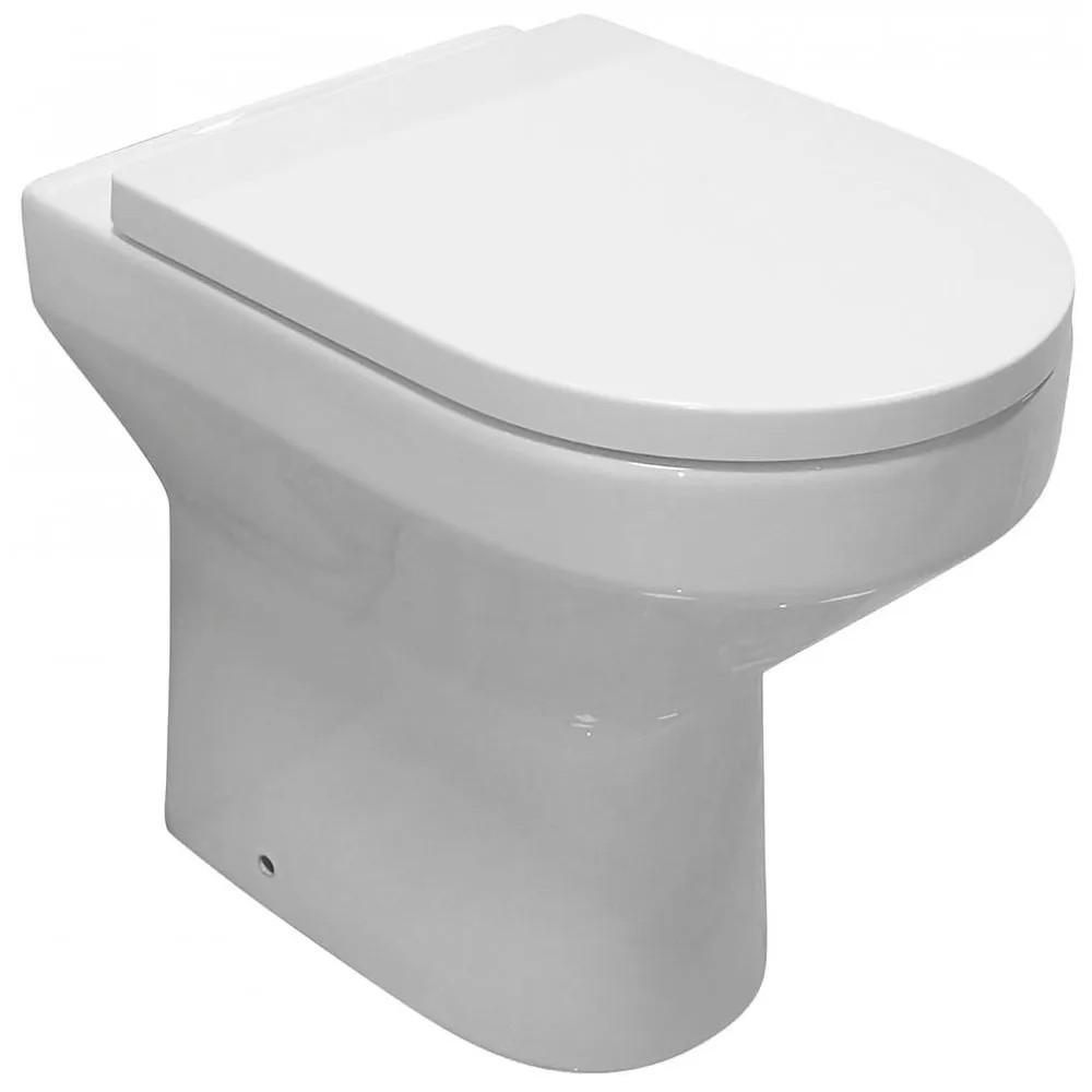 Qualitex Estoril Comfort Height Rimless Back-to-Wall Pan & Soft Close Seat