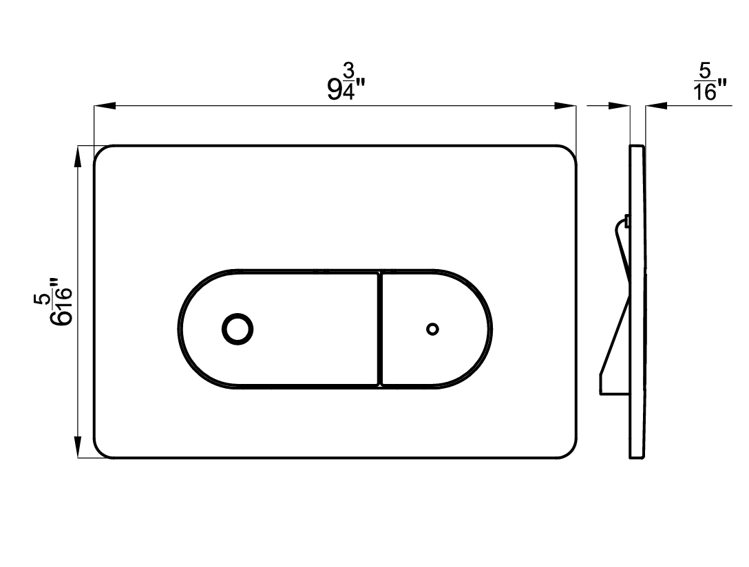Porcelanosa Noken Smart Line Oval Flush Plate – Black