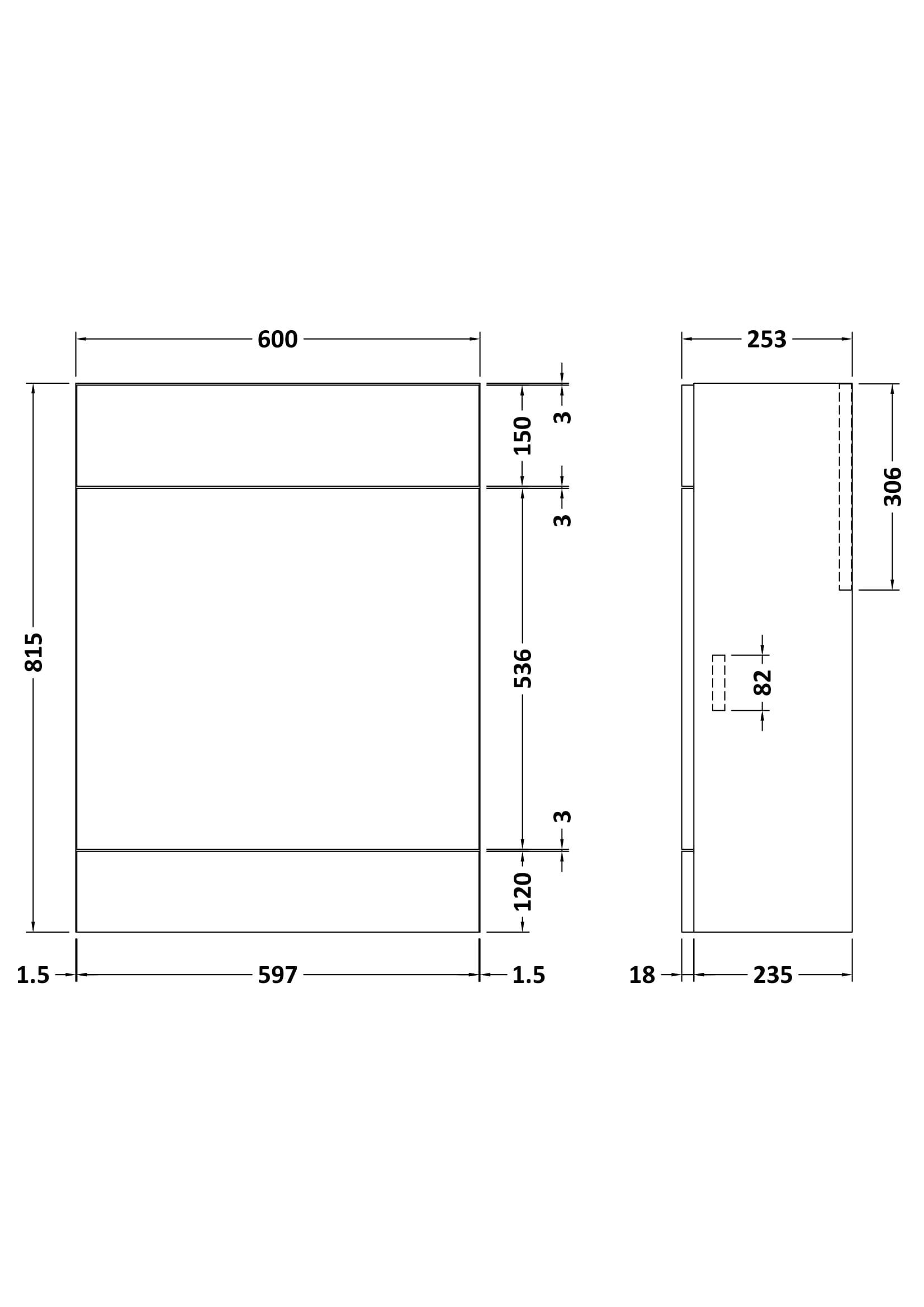 Nuie Lux Krest 600mm Slim Floorstanding WC Unit – Matt White