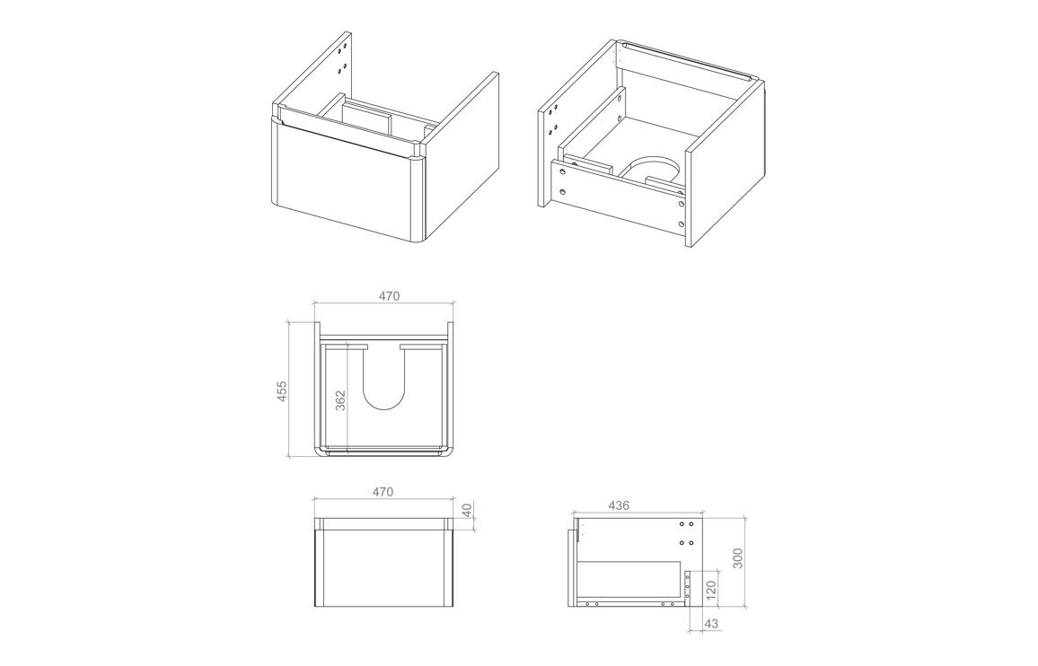 MyBathrooms Clara 500mm 1 Drawer Wall Hung Unit & Basin – Matt White