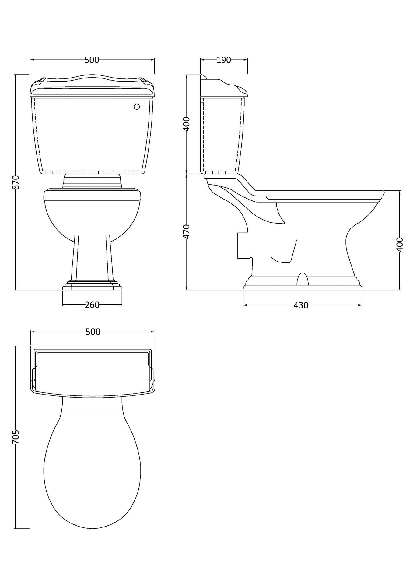 Old London Chancery Traditional Close Coupled Toilet & Seat