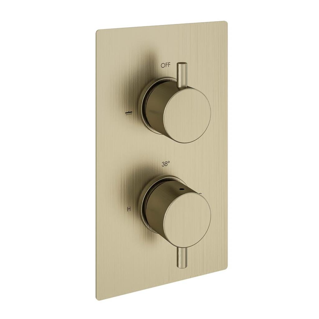 Eastbrook Meriden Concealed Valve, 300mm Shower Head & Wall Arm Bundle – Brushed Brass
