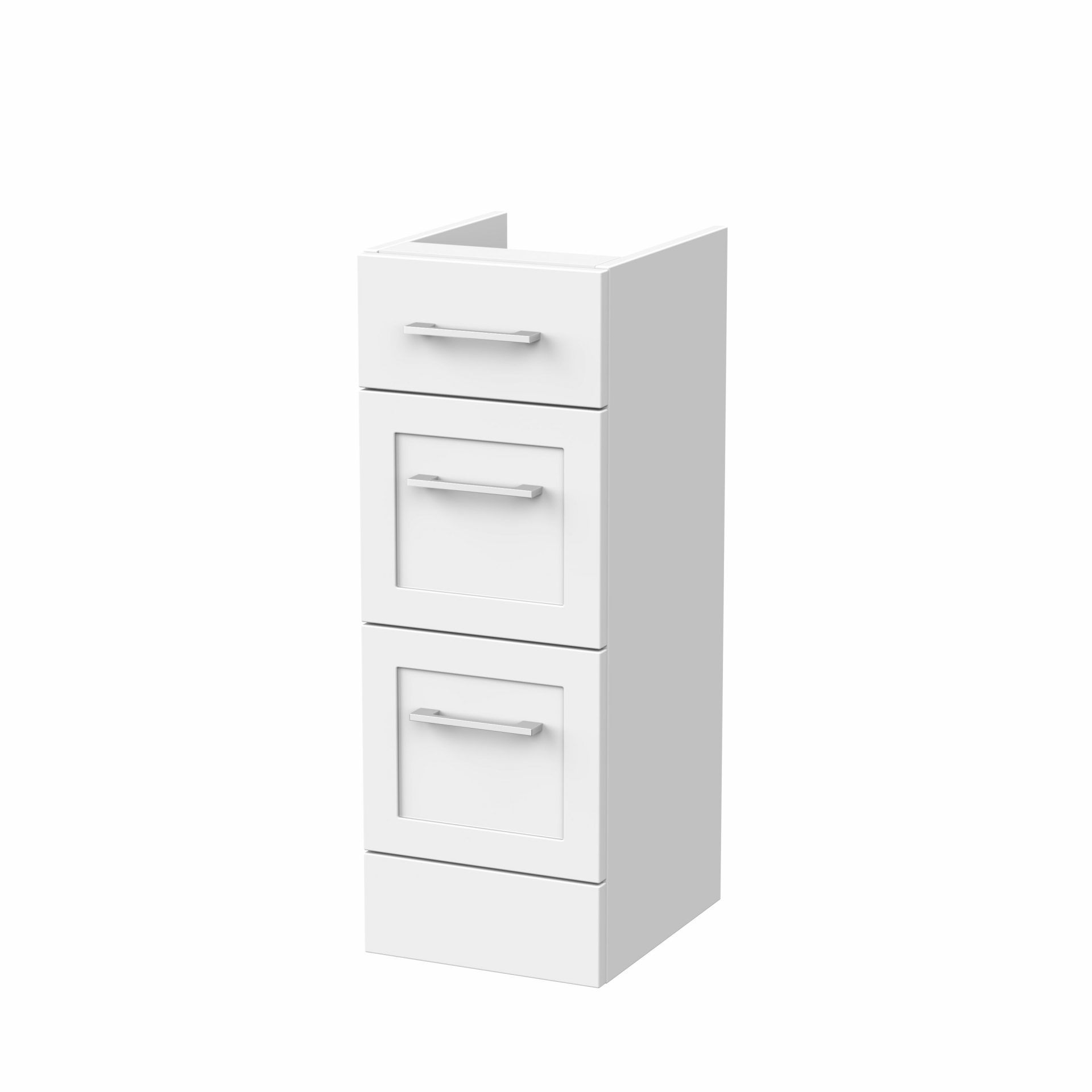 Nuie Lux Fable 300mm 3 Drawer Standard Floorstanding Unit – Matt White