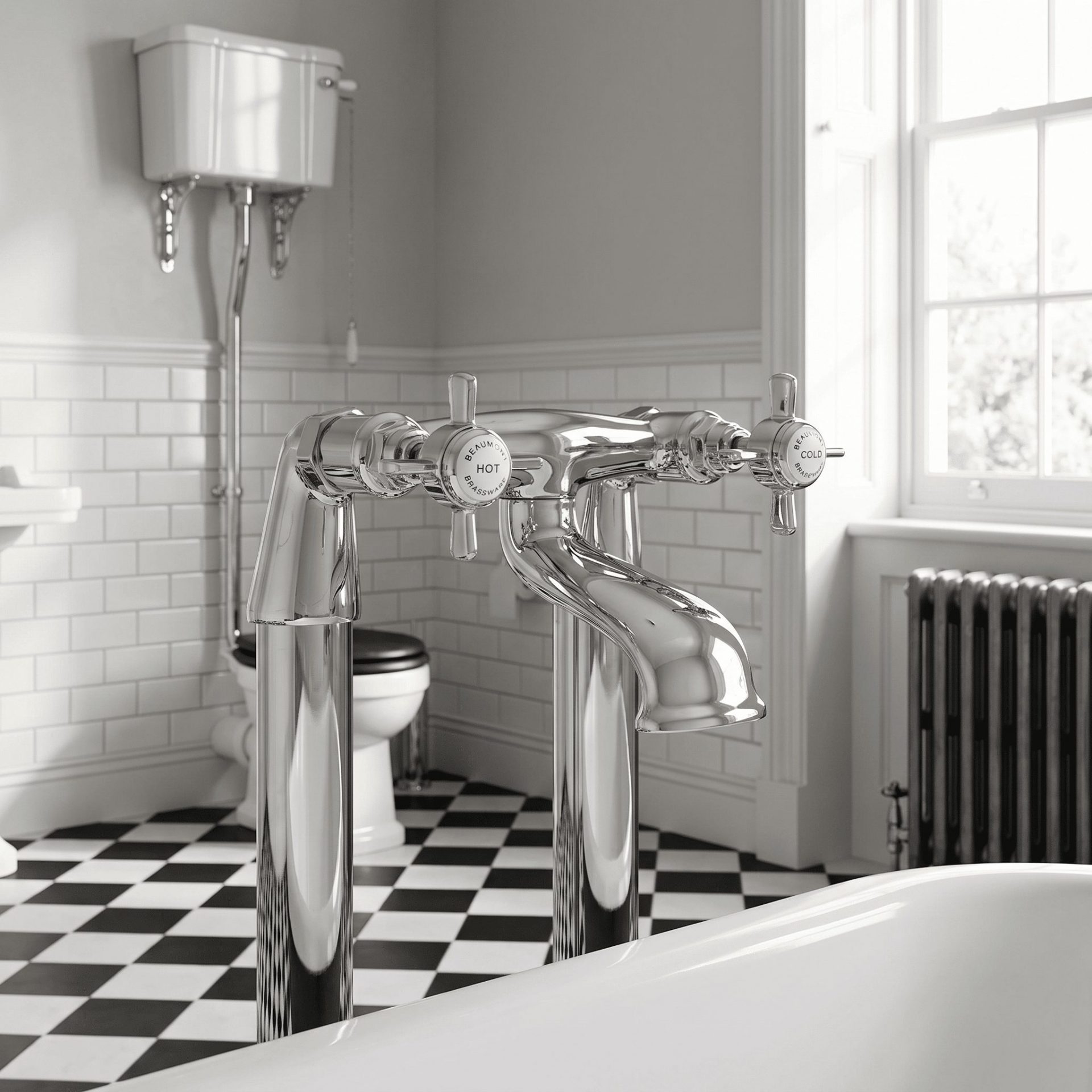 Nuie Beaumont Traditional Bath Filler – Chrome