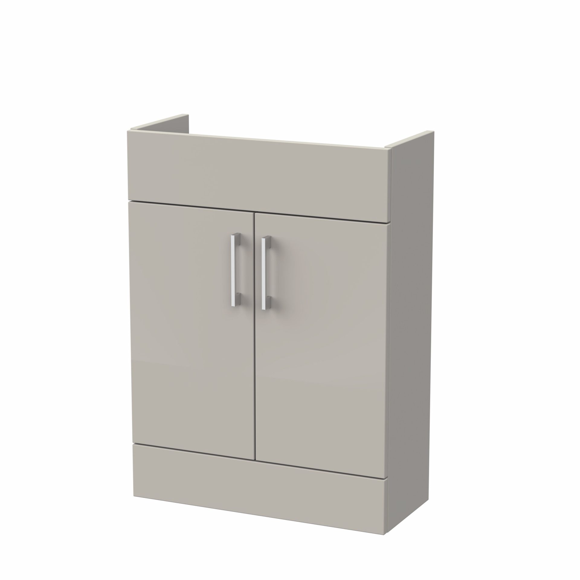 Nuie Lux Krest 600mm 2 Door Slim Floorstanding Unit – Pebble Grey