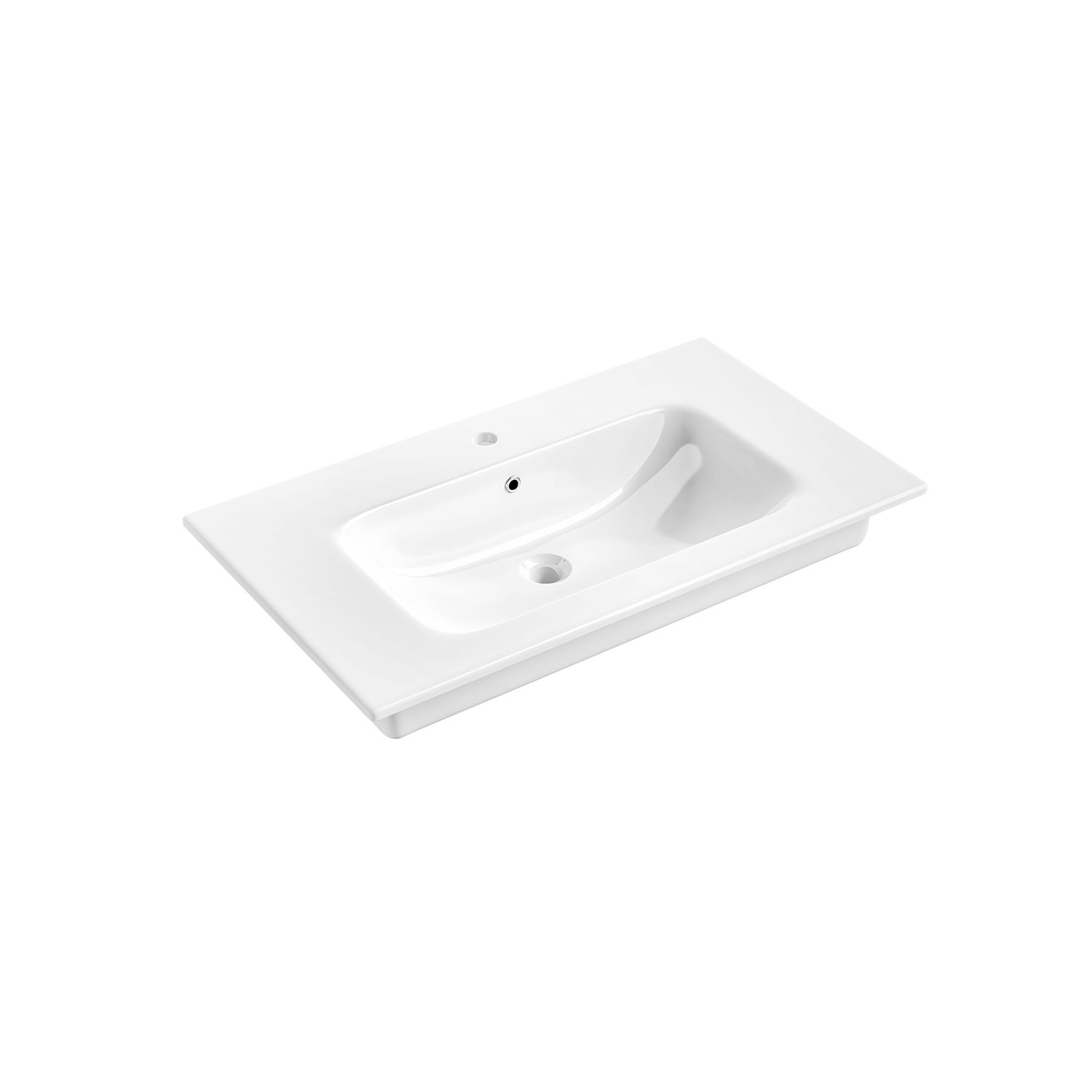 MyLife Keva 800mm 1 Drawer Wall Mounted Unit & Ceramic Basin – White Gloss