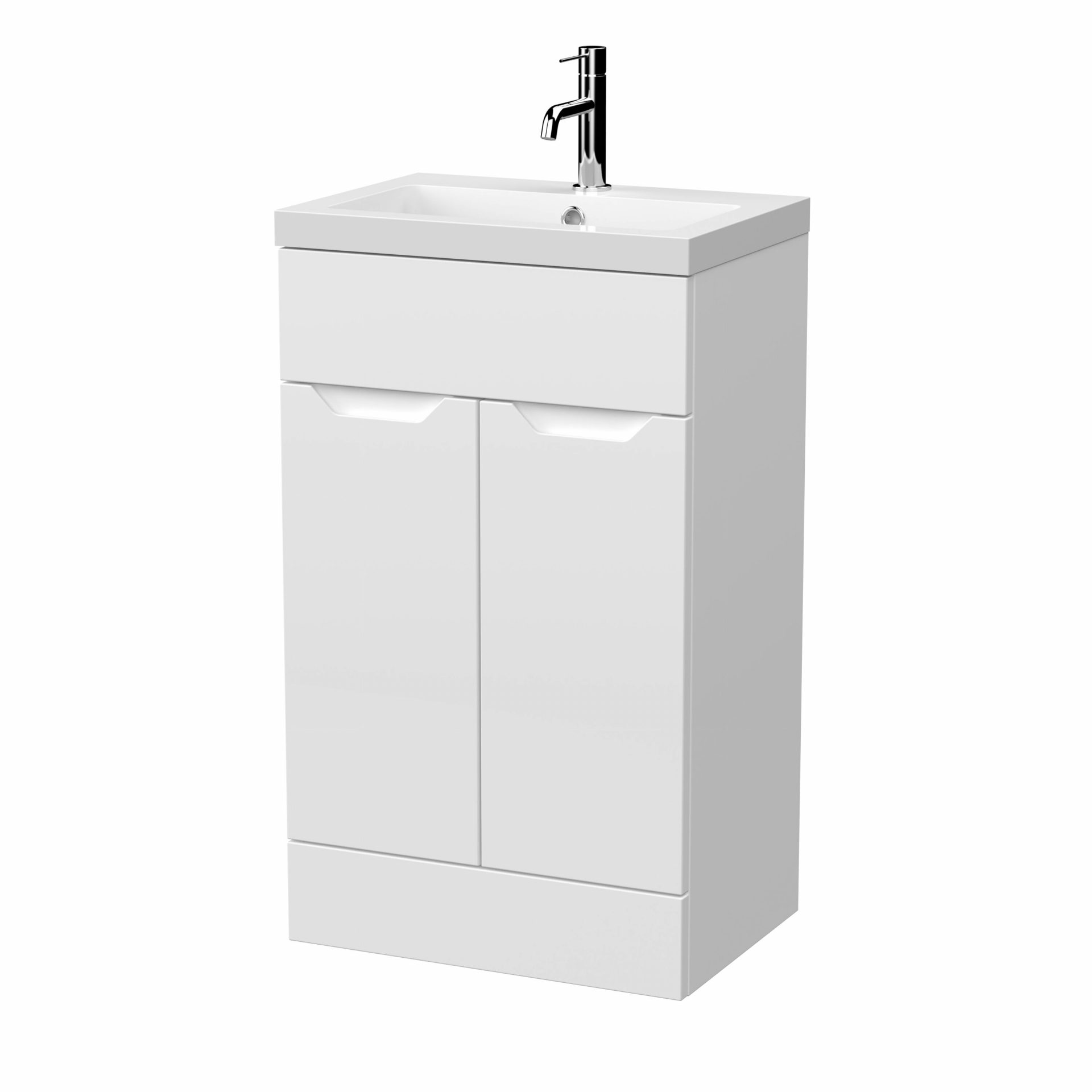 Nuie Lux Loave 500mm 2 Door Standard Floorstanding Unit – Matt White
