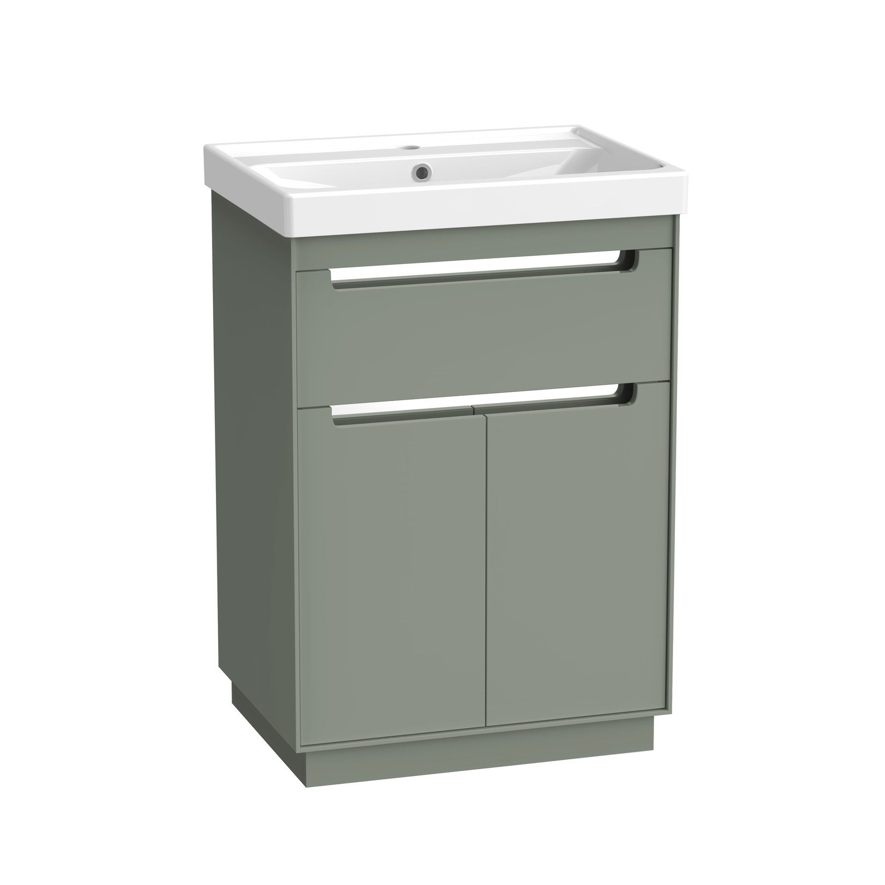 Tavistock Acumen 600mm Freestanding Vanity Unit & Basin – Matt Laurel Green
