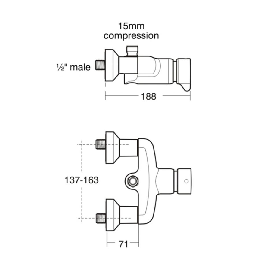 Armitage Shanks Avon 21 Exposed Self-Closing Shower Mixer – Chrome