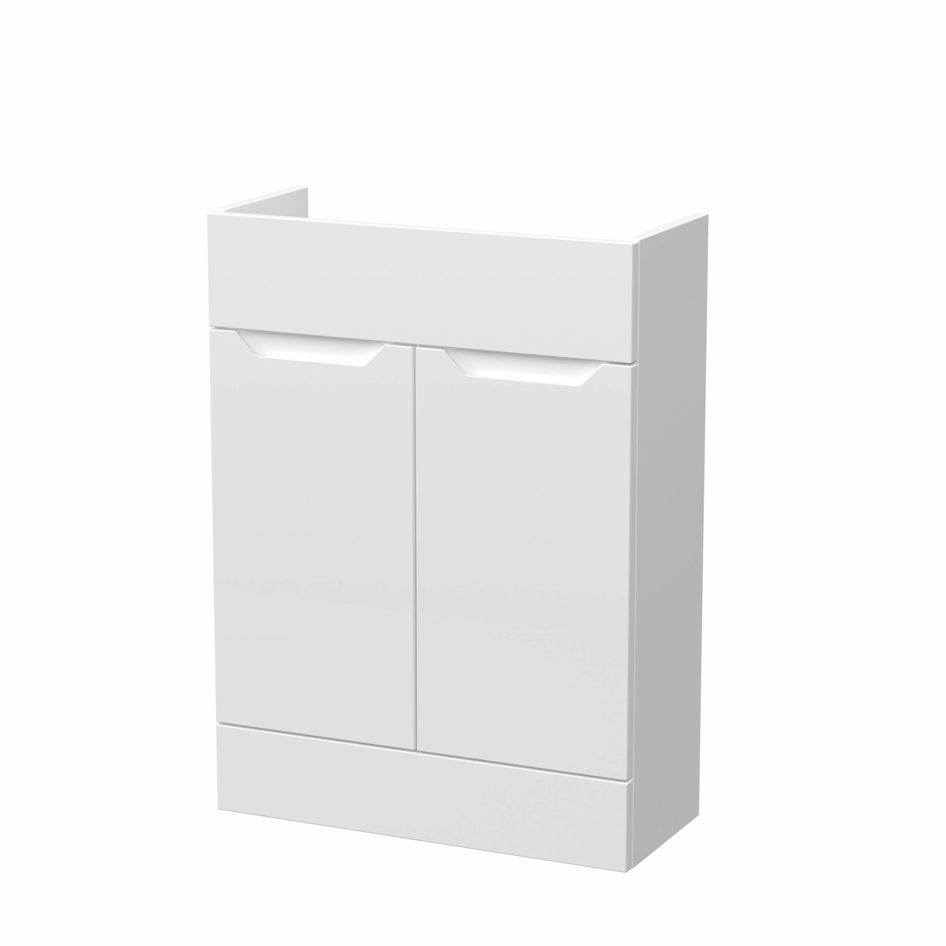 Nuie Lux Loave 600mm 2 Door Slim Floorstanding Unit – Matt White