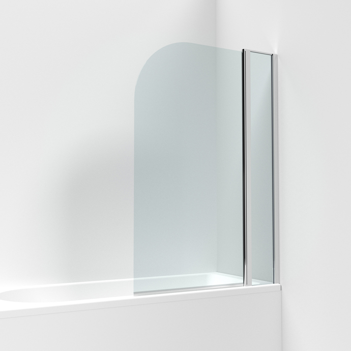 Nuie Pacific 6mm Round Bath Screen With Fixed Panel – Chrome