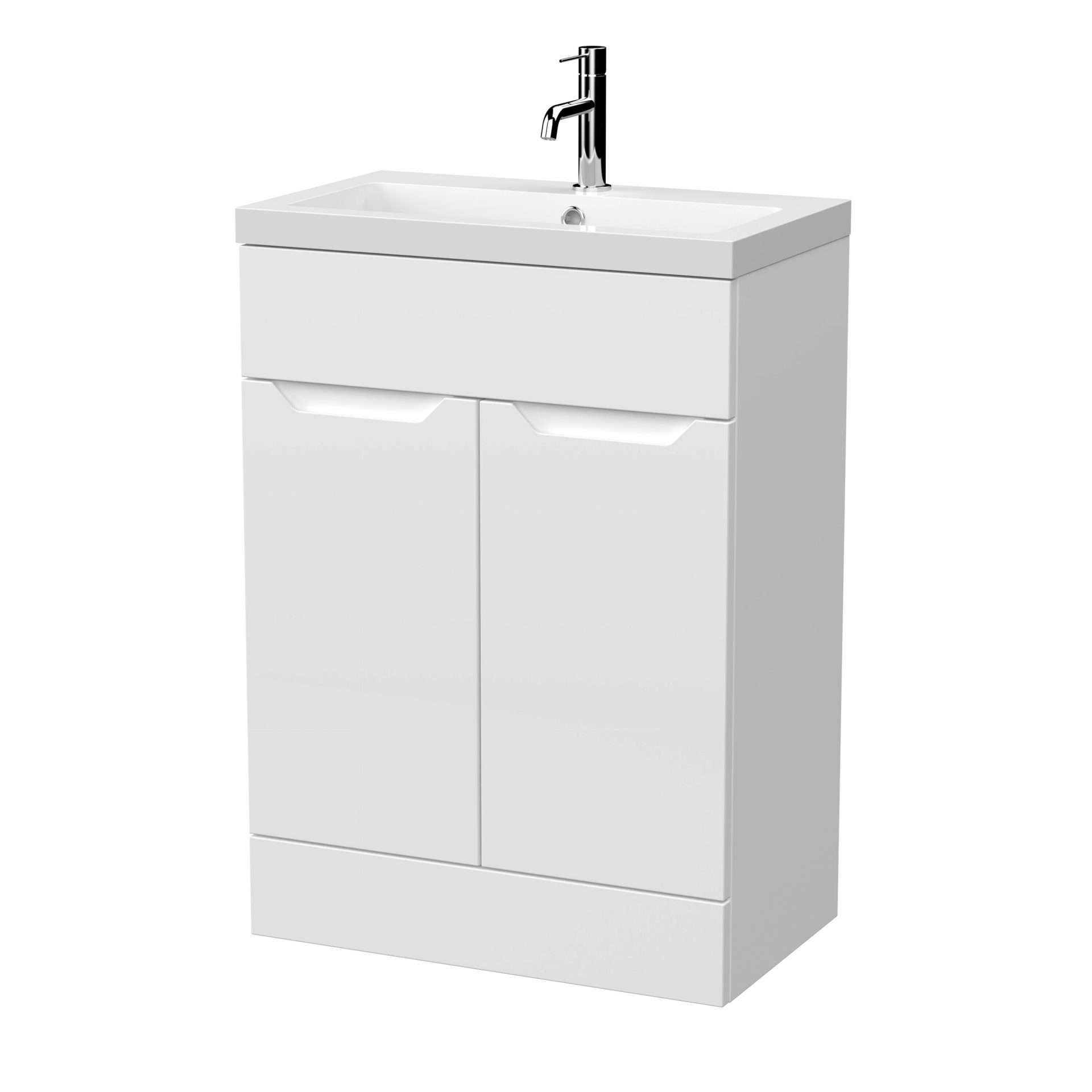 Nuie Lux Loave 600mm 2 Door Standard Floorstanding Unit – Matt White