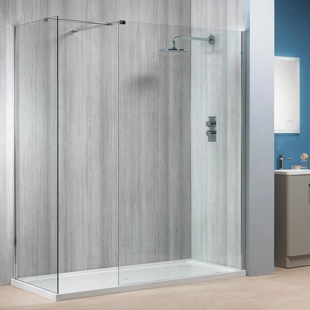 Qualitex Alpha 6mm Walk-In Panels with Easy-Clean Glass – Chrome