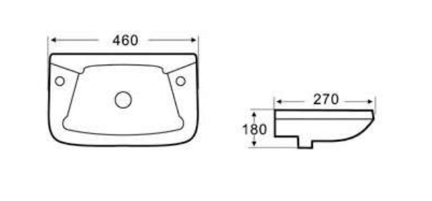 Eastbrook Loire 450x275mm Cloakroom Basin 1TH RH