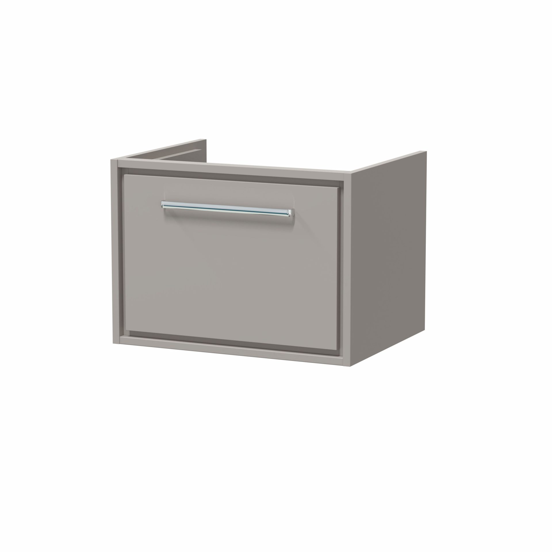 Hudson Reed Lille 600mm 1 Drawer Wall Hung Vanity Unit & Optional Basin – Pebble Grey