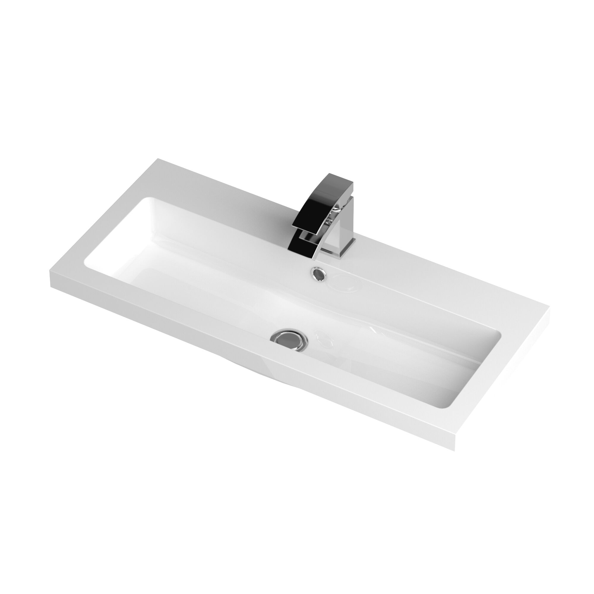 Nuie Lux 1TH 800mm Rectangular Polymarble Basin