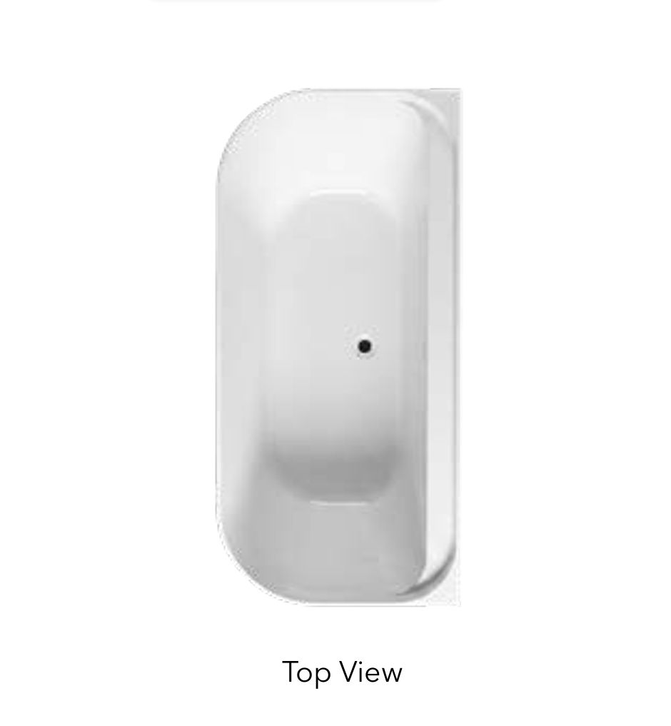 Scudo Bay Freestanding Back to Wall Bath 1700x800mm – Gloss White
