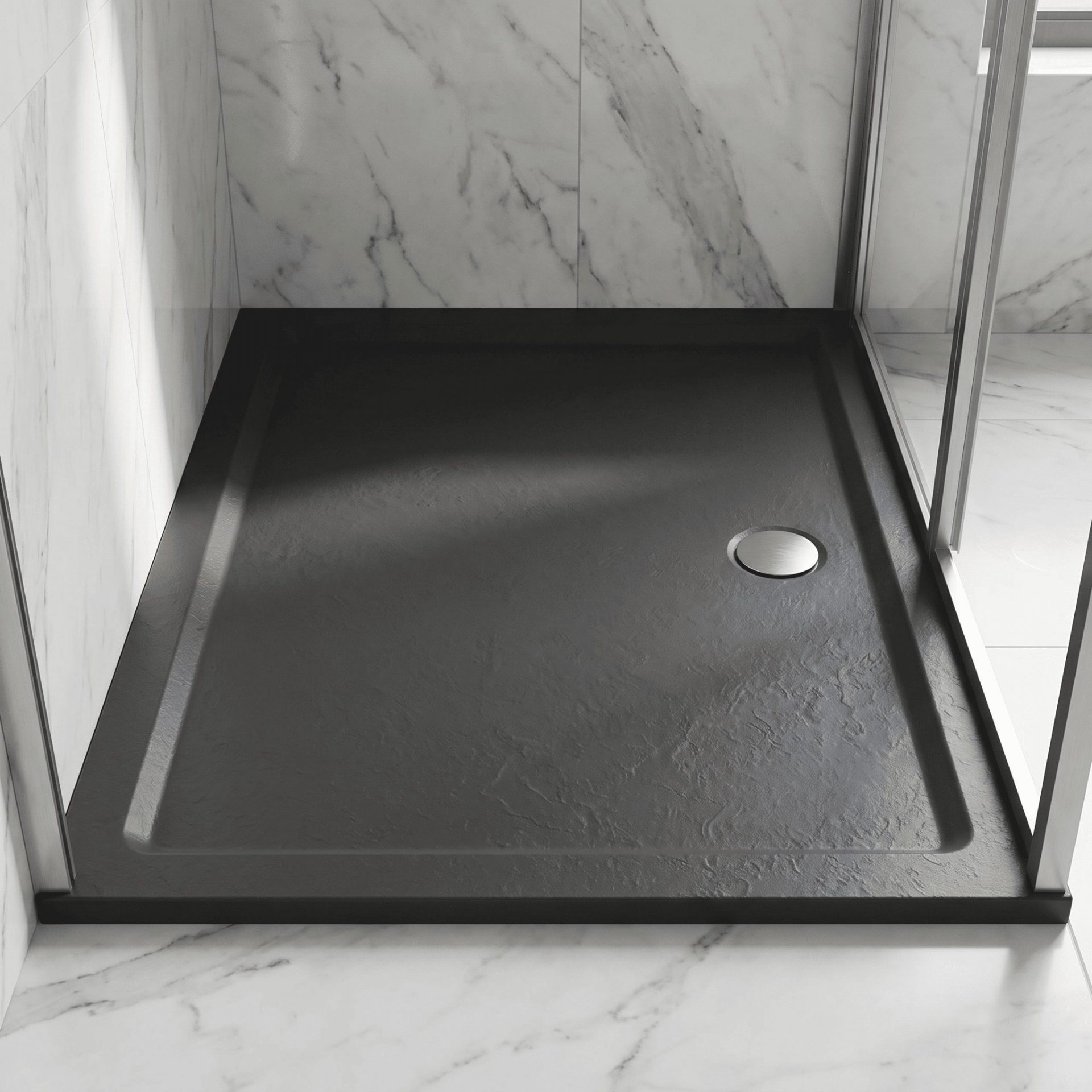 Nuie 40mm Slimline Rectangular Shower Tray – Grey Slate