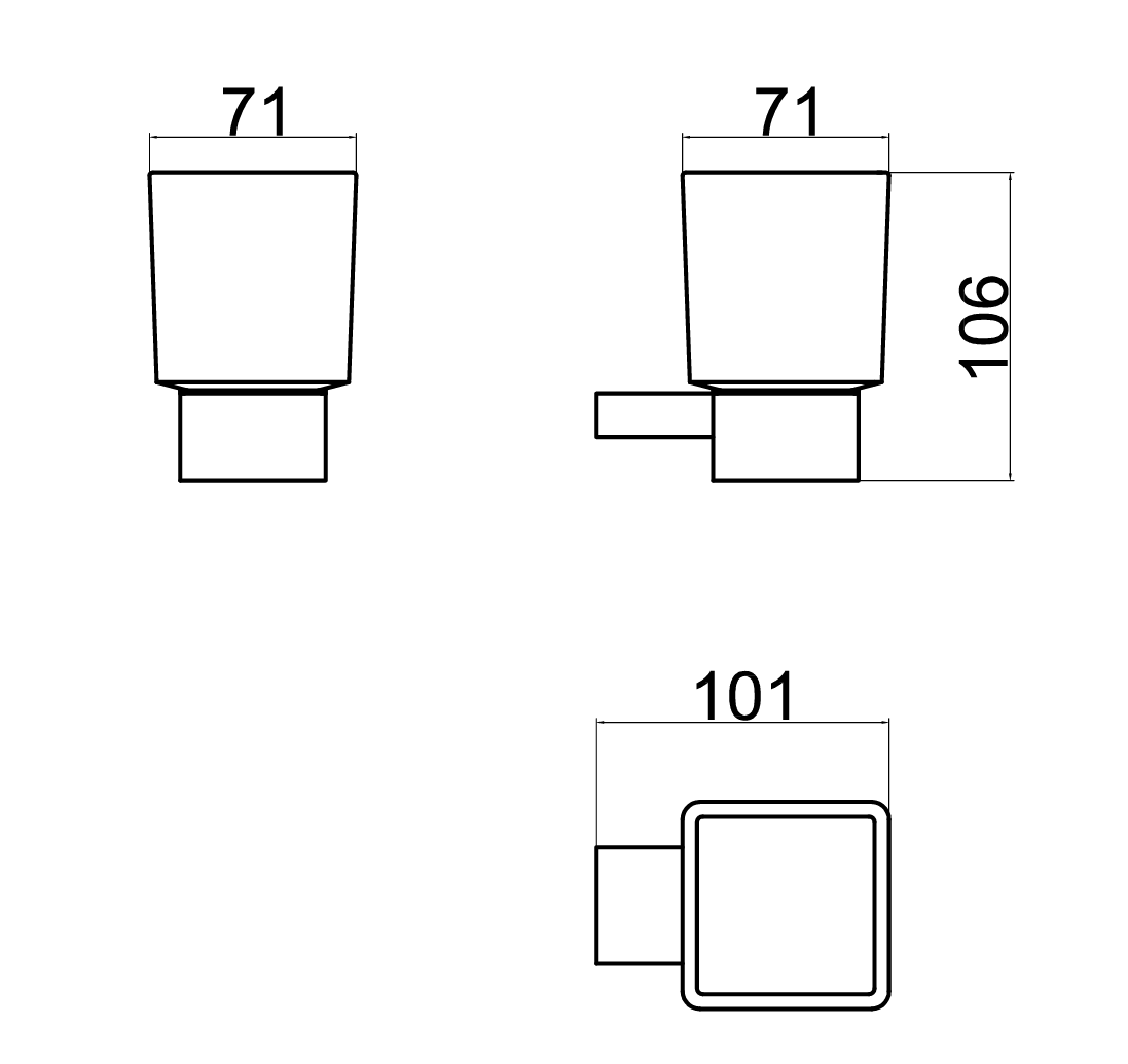 Porcelanosa Noken Urban C Tumbler Holder – Black