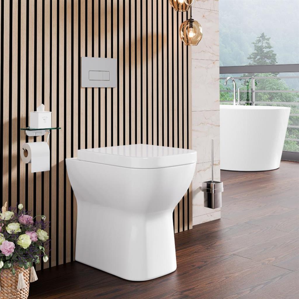 Eastbrook Collindale Rimless Comfort Height Back To Wall WC Pan & Soft Close Seat