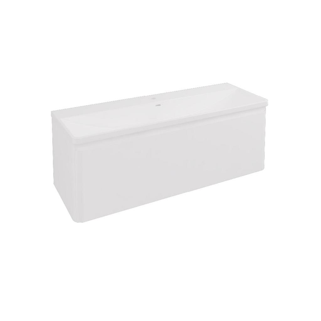 Eastbrook Grovely 1200mm 1 Drawer Wall Hung Vanity Unit & Basin – Gloss White