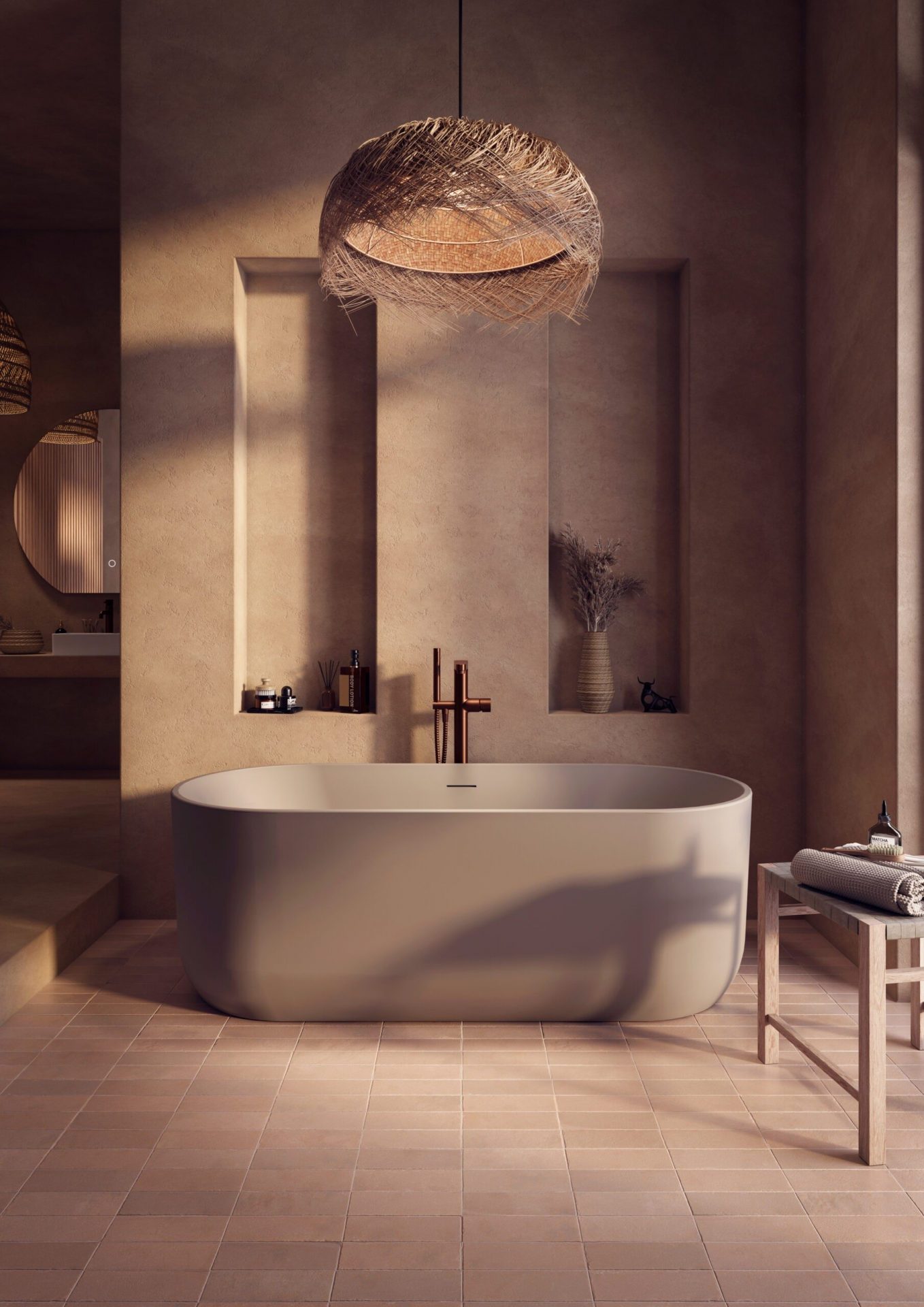 Scudo Eden Oval Freestanding Bath 1700x800mm – Matt Clay
