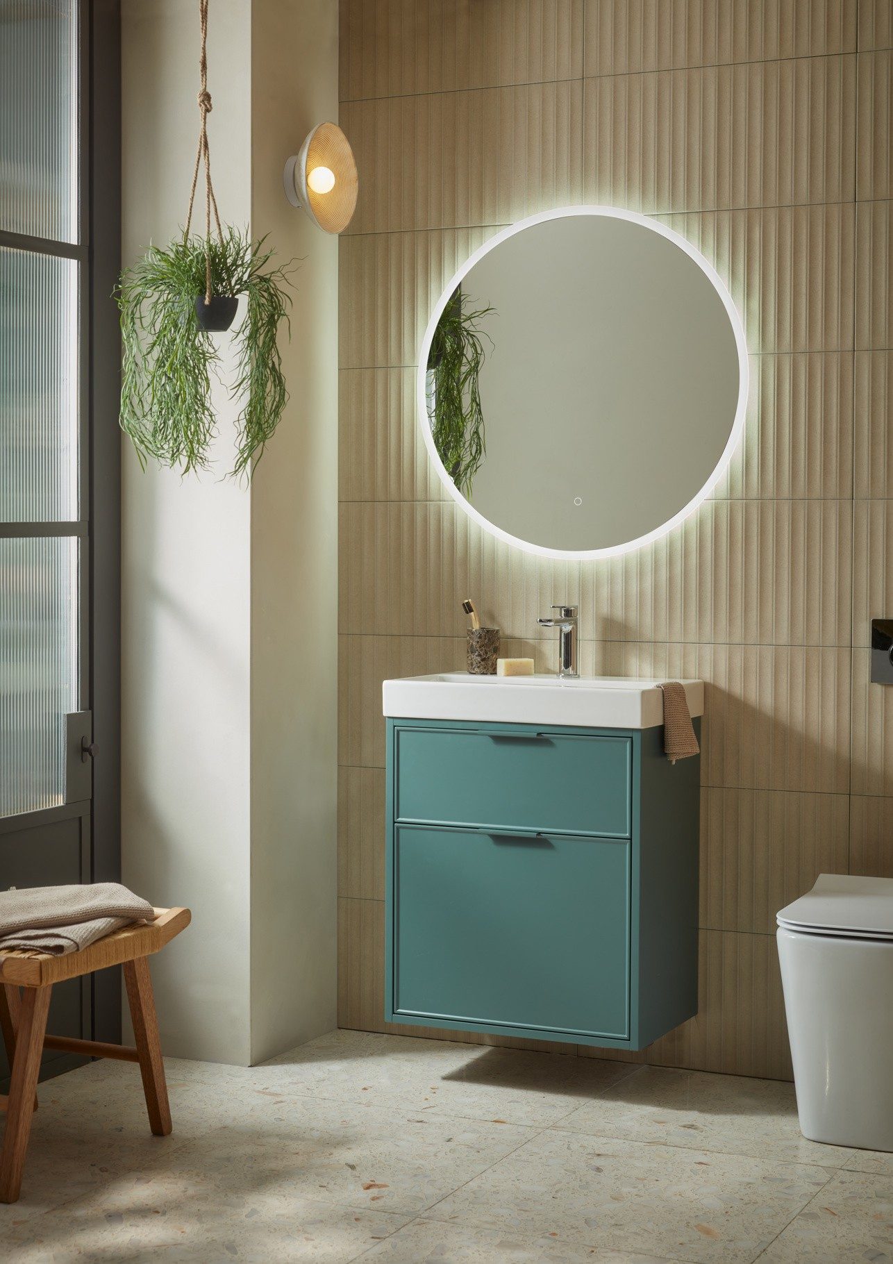 Tavistock Arlington 600mm Freestanding/Wall Hung Vanity Unit & Basin – Matt Viridian Green