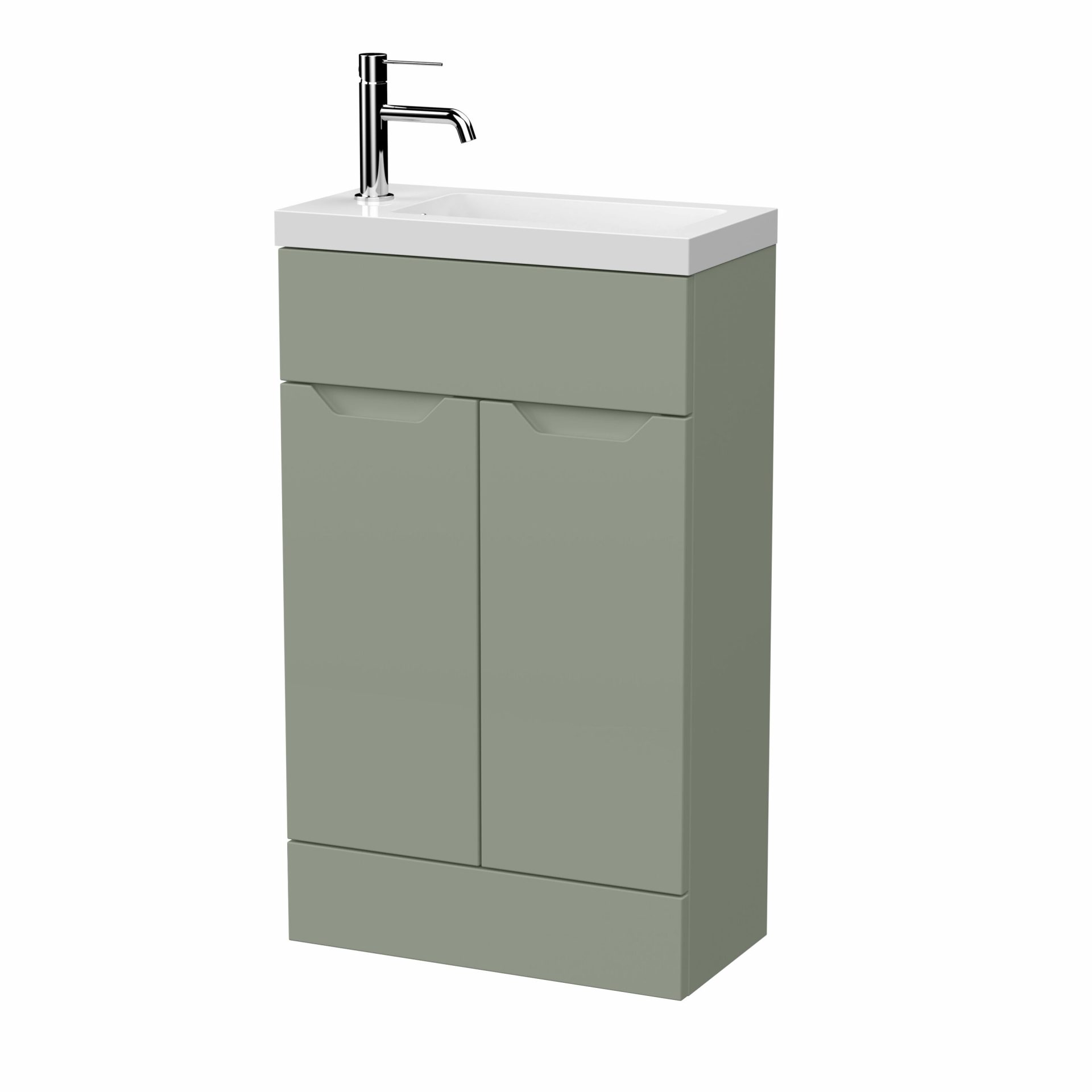 Nuie Lux Loave 500mm 2 Door Slim Floorstanding Unit – Fern Green