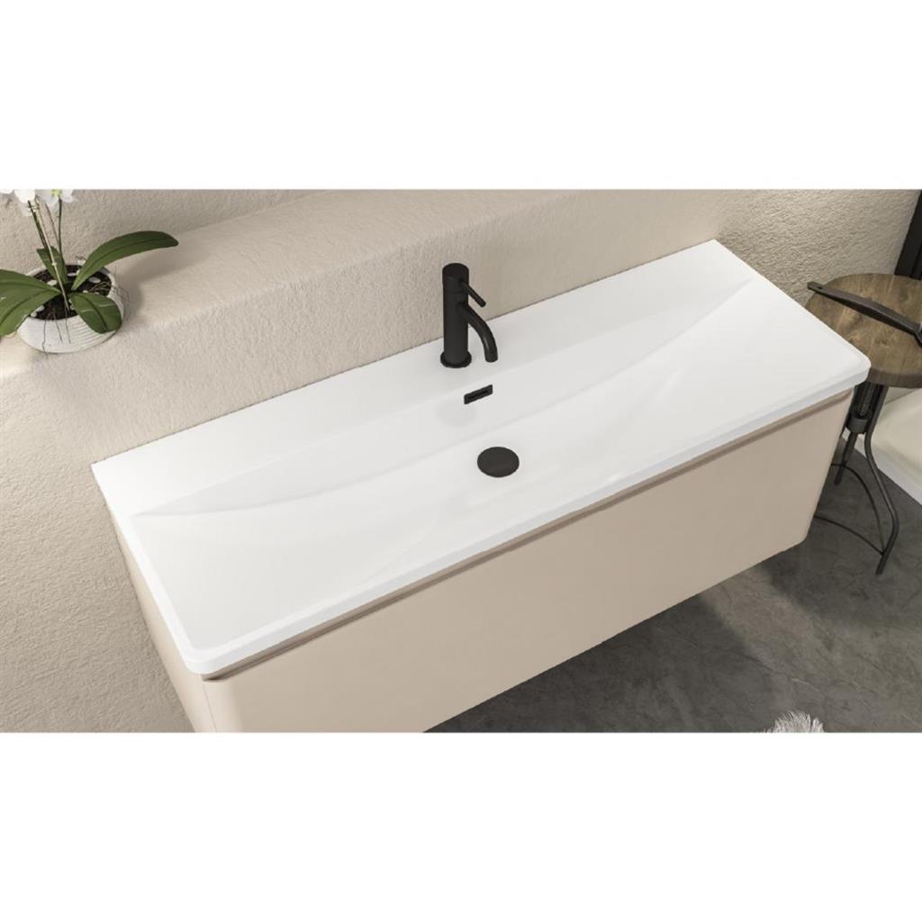 Eastbrook Grovely 1200mm 1 Drawer Wall Hung Vanity Unit & Basin – Cashmere