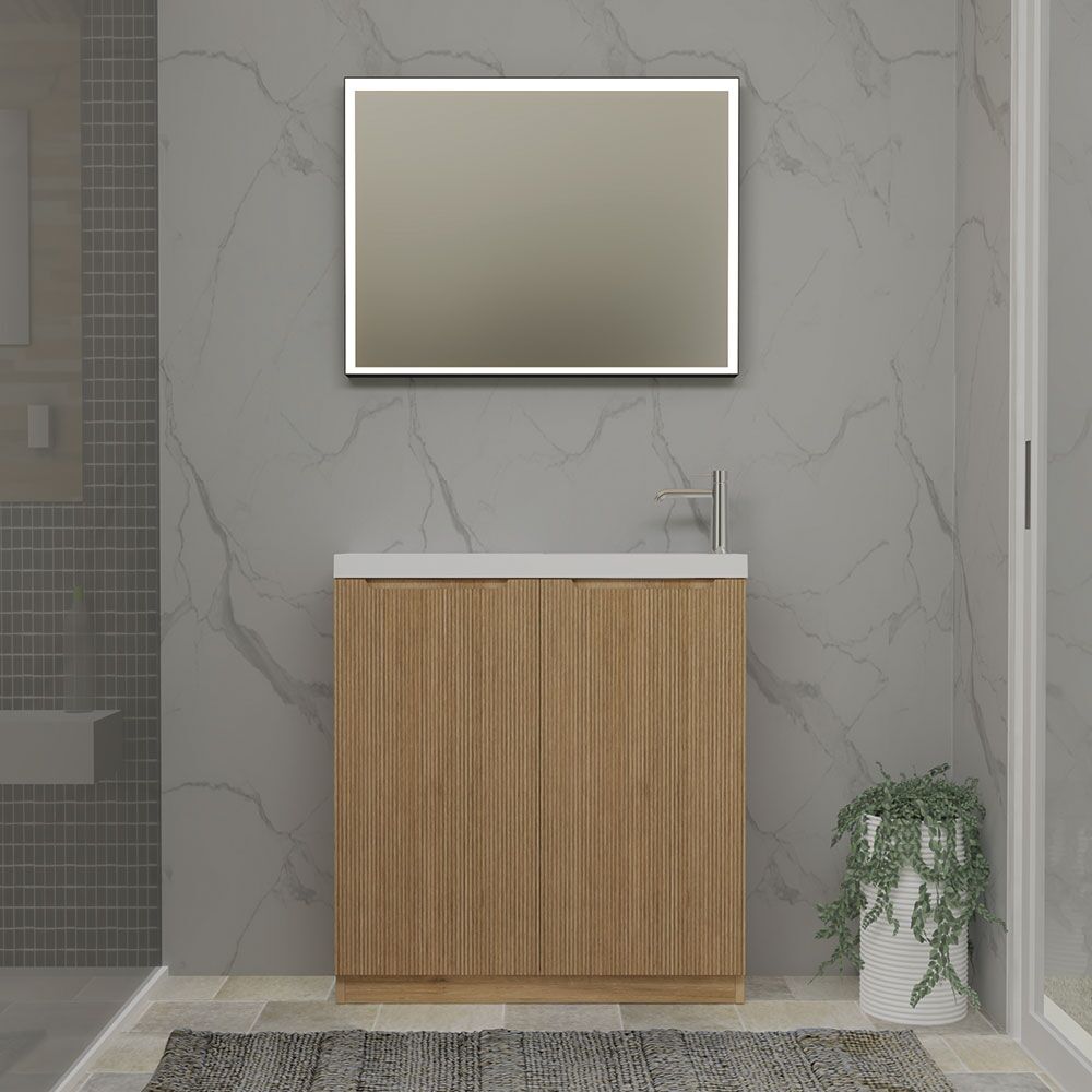 Qualitex Padua 800mm 2 Door Cloakroom Floorstanding Unit & Basin