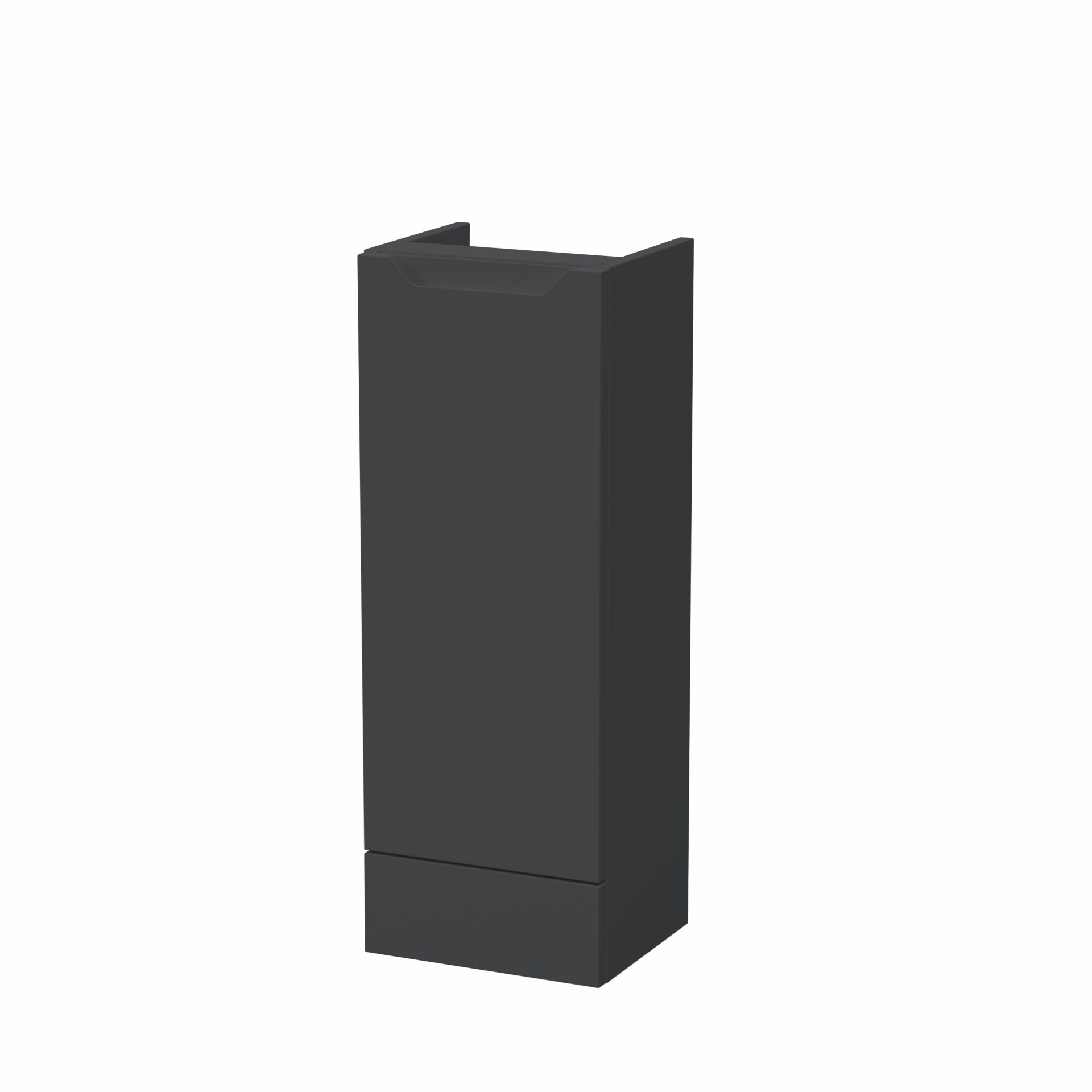 Nuie Lux Loave 300mm 1 Door Slim Floorstanding Base Unit – Soft Black